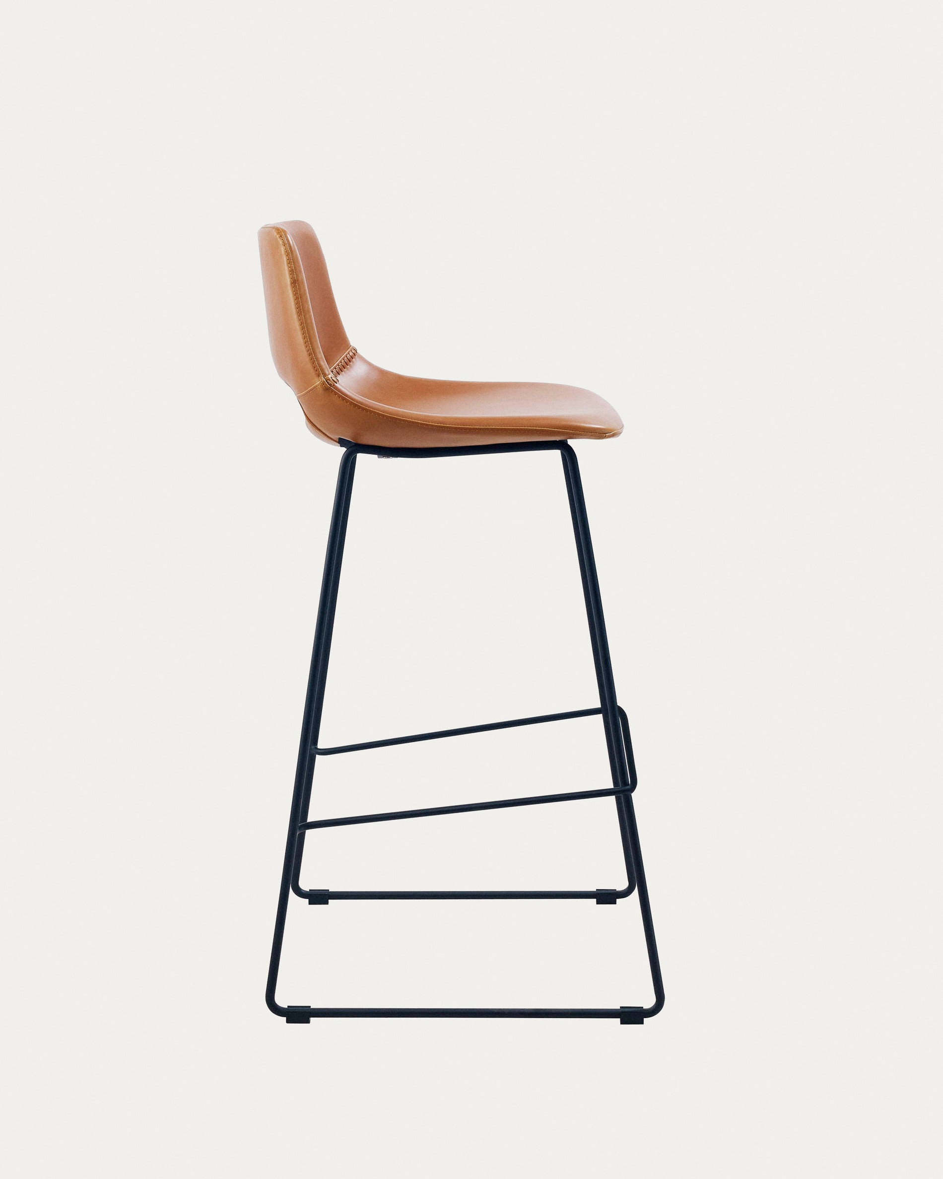 Brown synthetic leather Zahara barstool height 76 cm - Product View