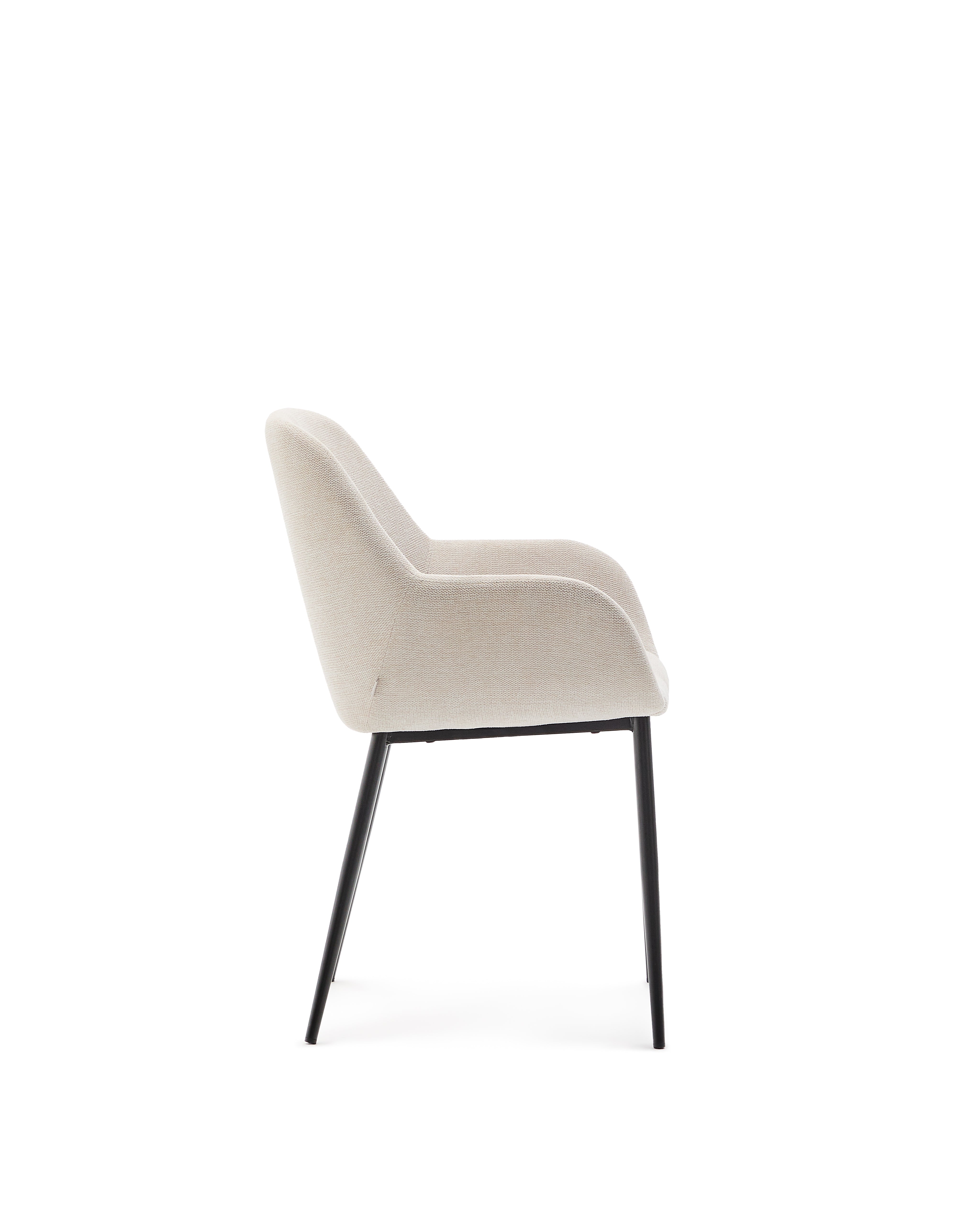 Konna chair in beige and steel legs in a painted black finish - Product Image