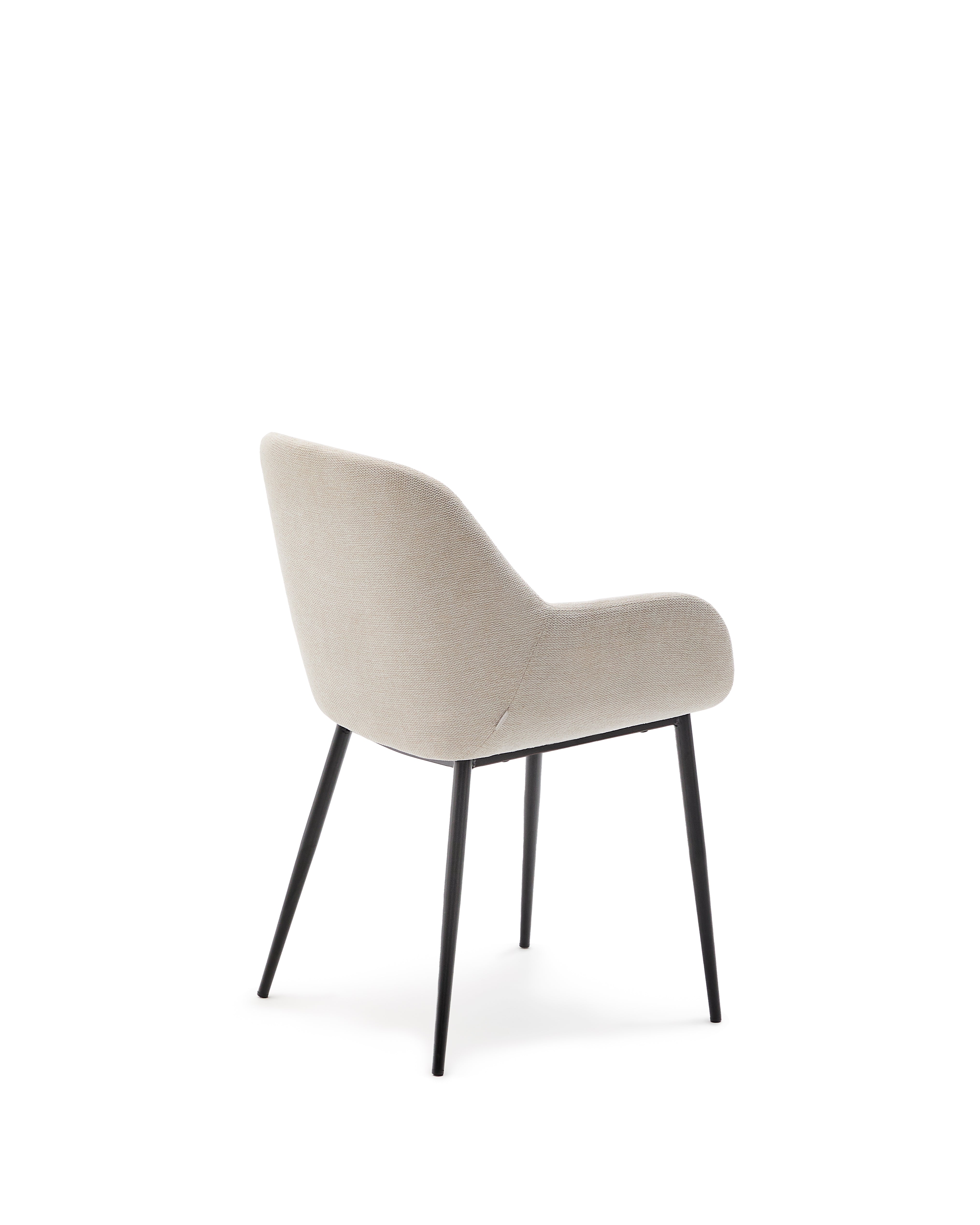 Konna chair in beige and steel legs in a painted black finish - Product Image