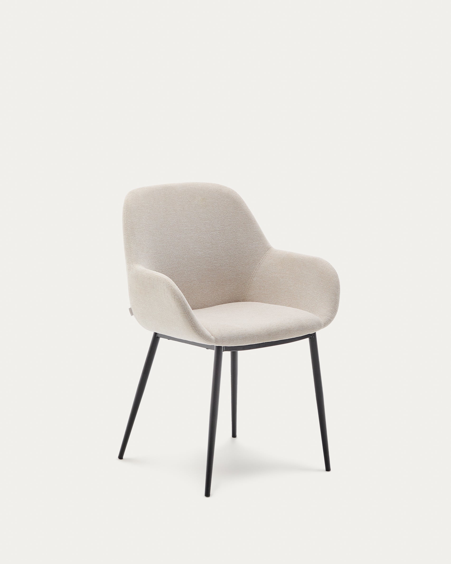 Konna chair in beige and steel legs in a painted black finish - Product View