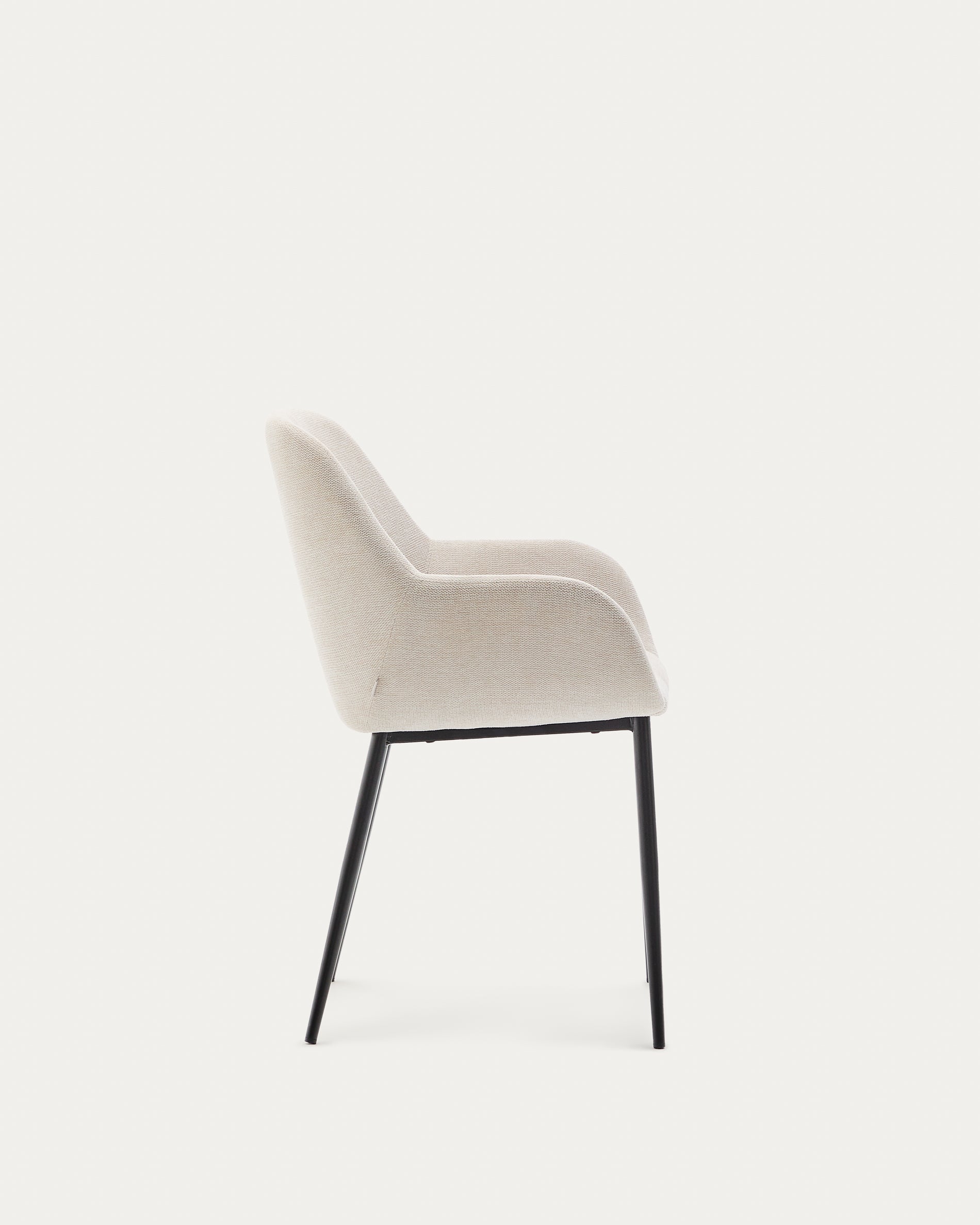 Konna chair in beige and steel legs in a painted black finish - Product View
