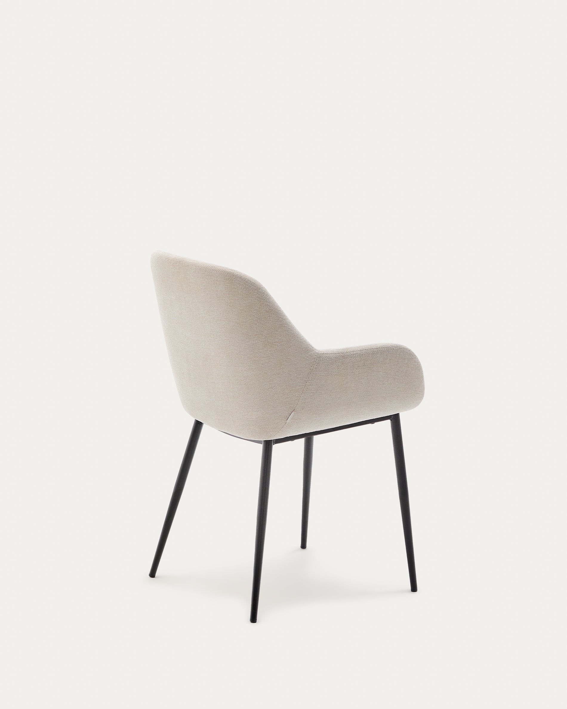 Konna chair in beige and steel legs in a painted black finish - Product View