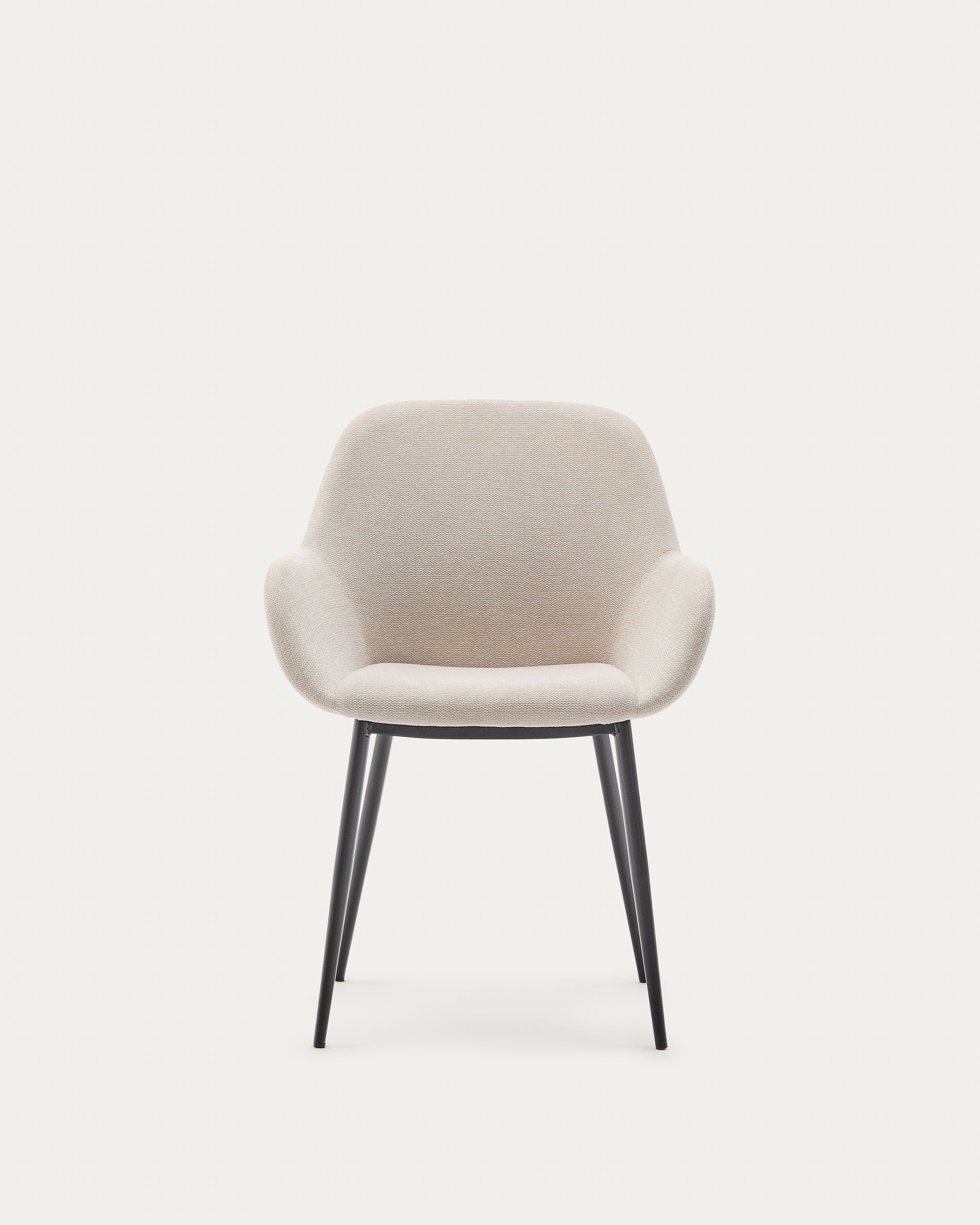 Konna chair in beige and steel legs in a painted black finish - Product View