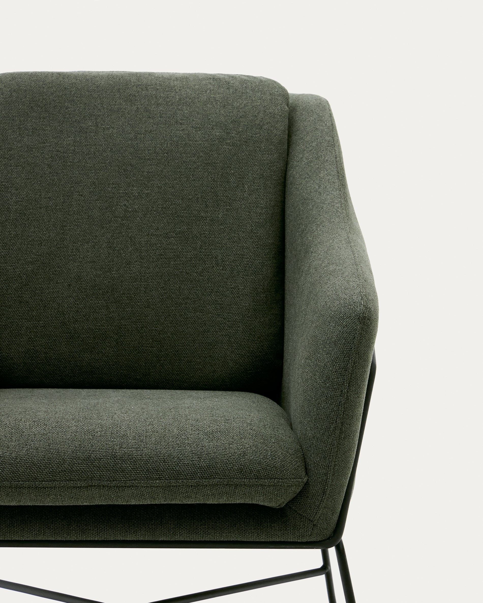 Brida armchair in green and steel legs with black finish - Detail