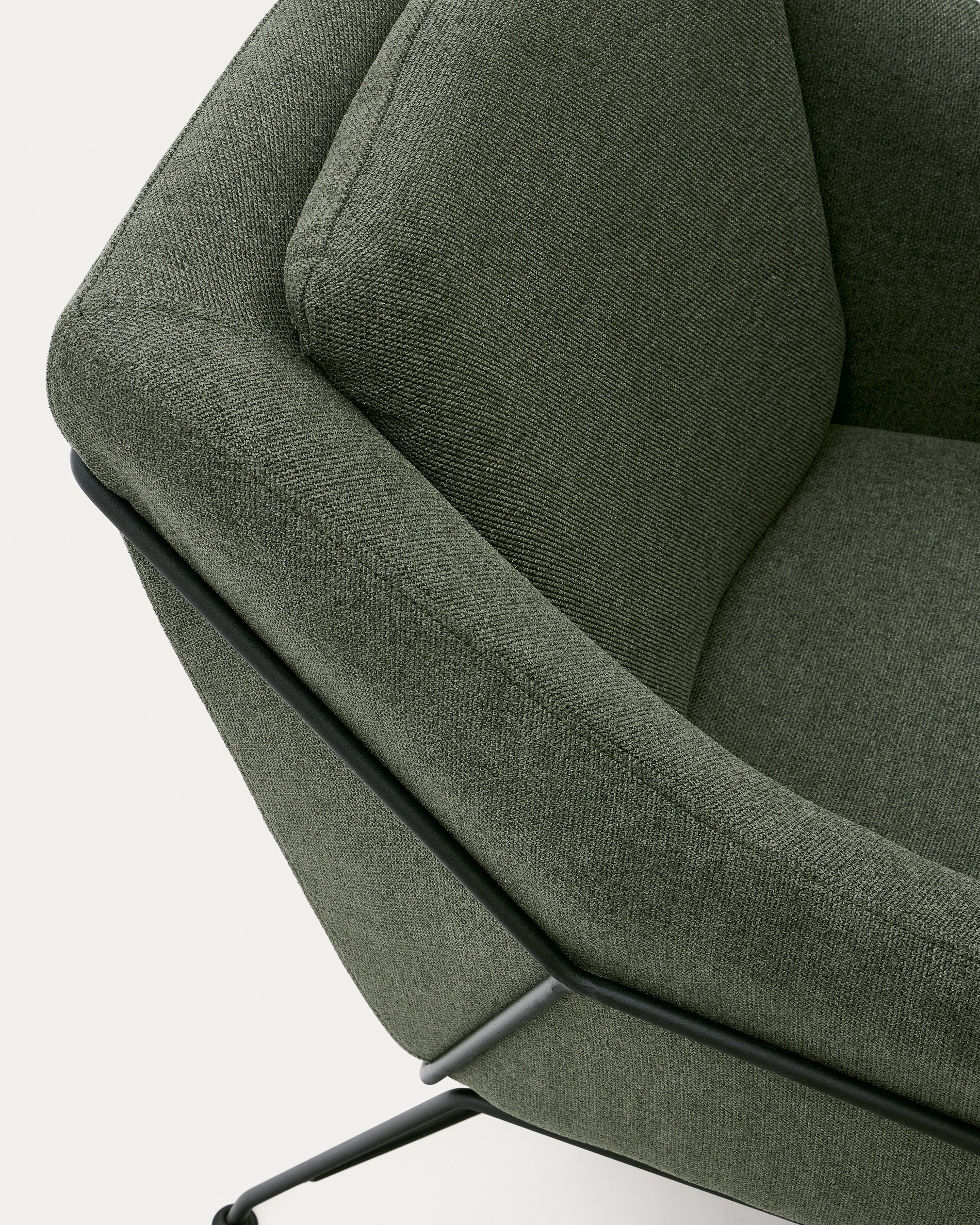 Brida armchair in green and steel legs with black finish - Detail