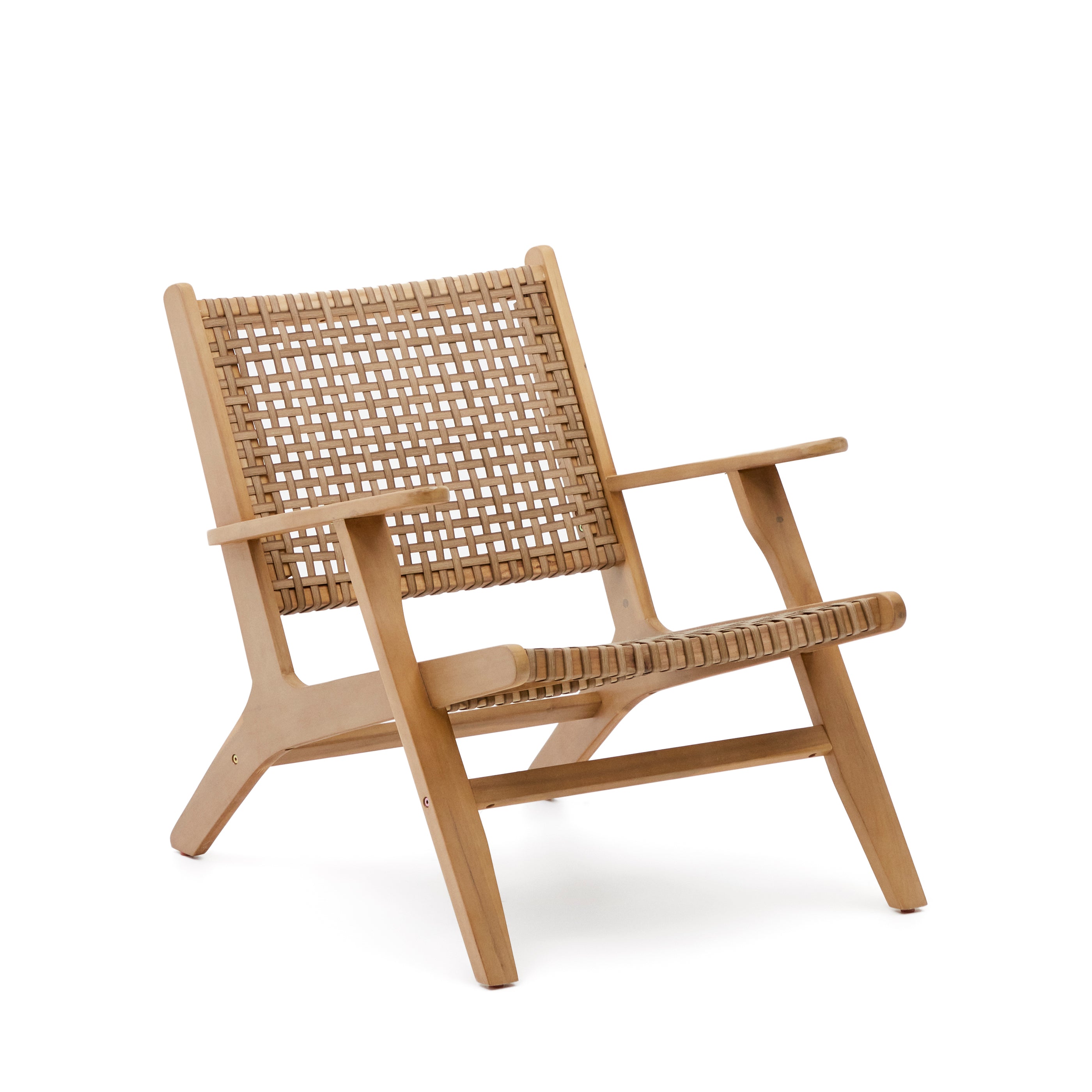 Grignoon chair, made from solid acacia wood and woven wicker FSC 100% - Product Image