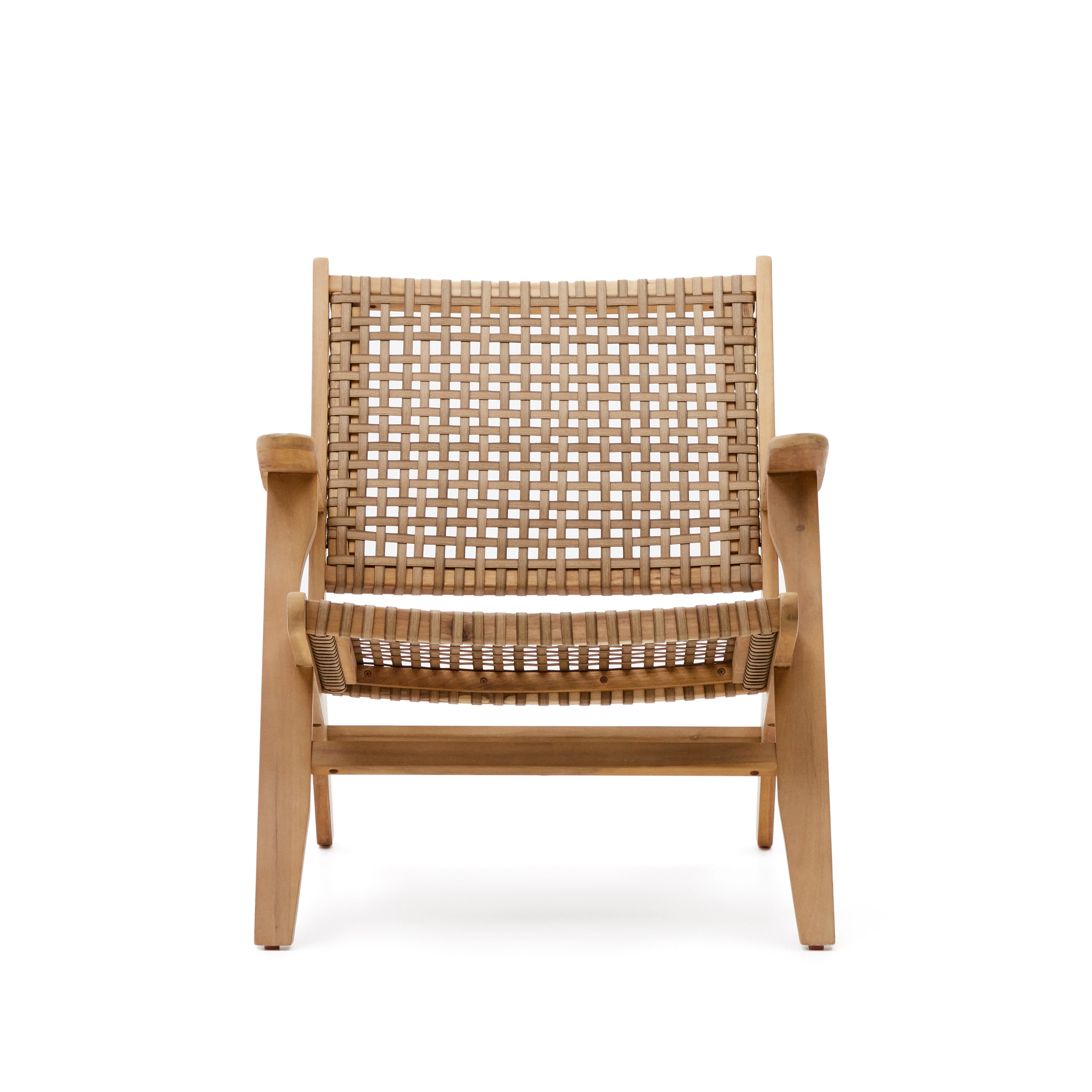 Grignoon chair, made from solid acacia wood and woven wicker FSC 100% - Product Image
