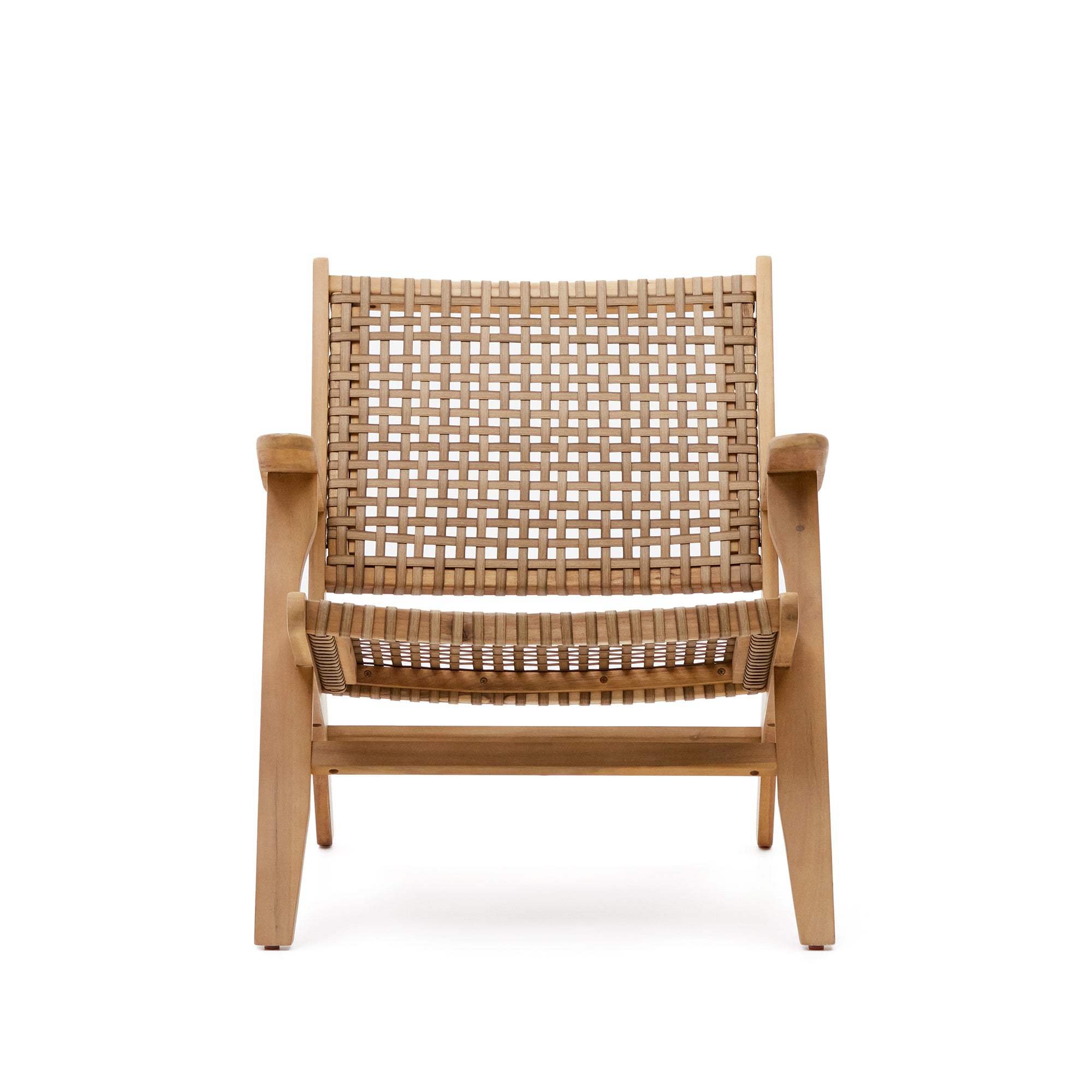 Grignoon chair, made from solid acacia wood and woven wicker FSC 100% - Product Image