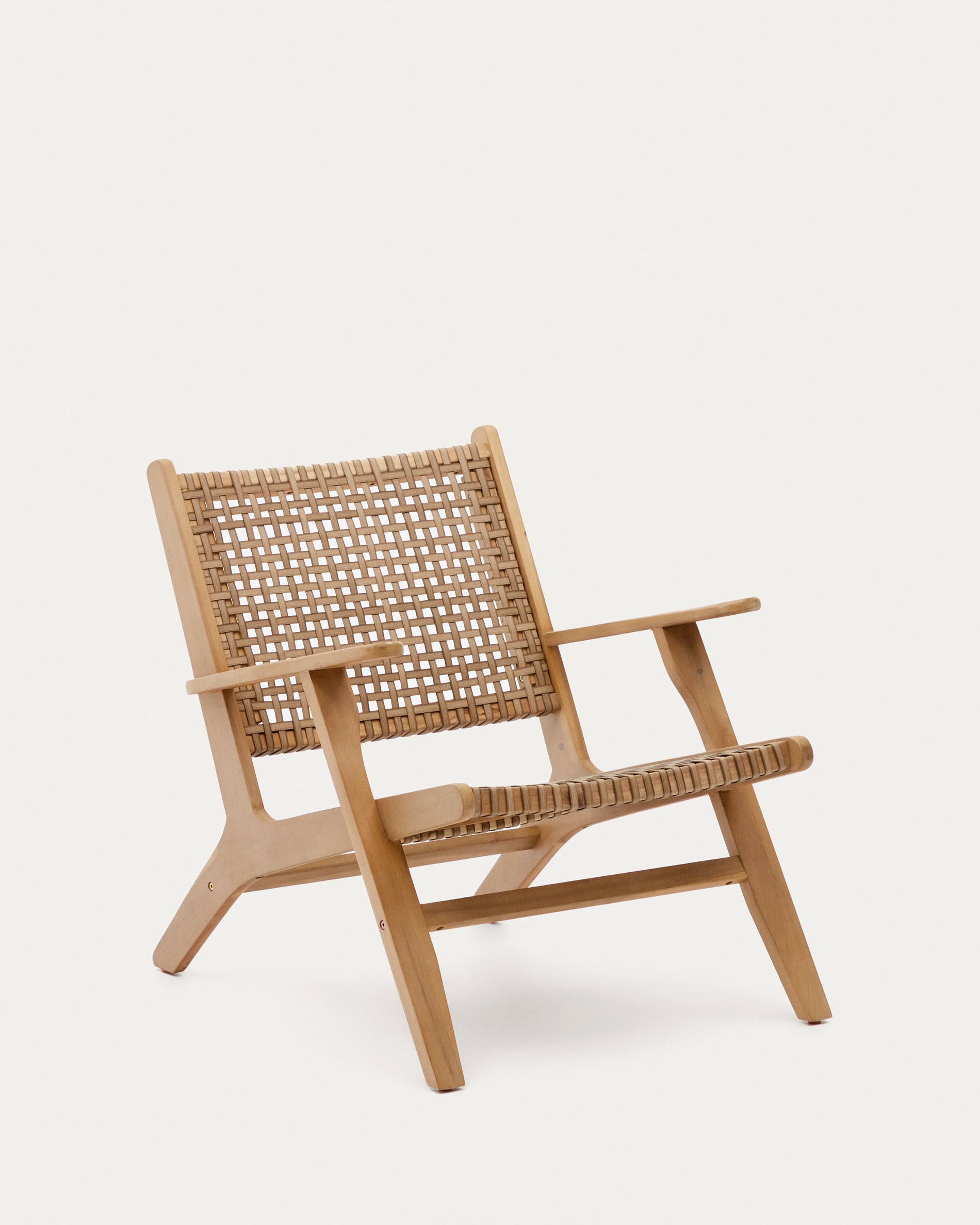 Grignoon chair, made from solid acacia wood and woven wicker FSC 100% - Product View