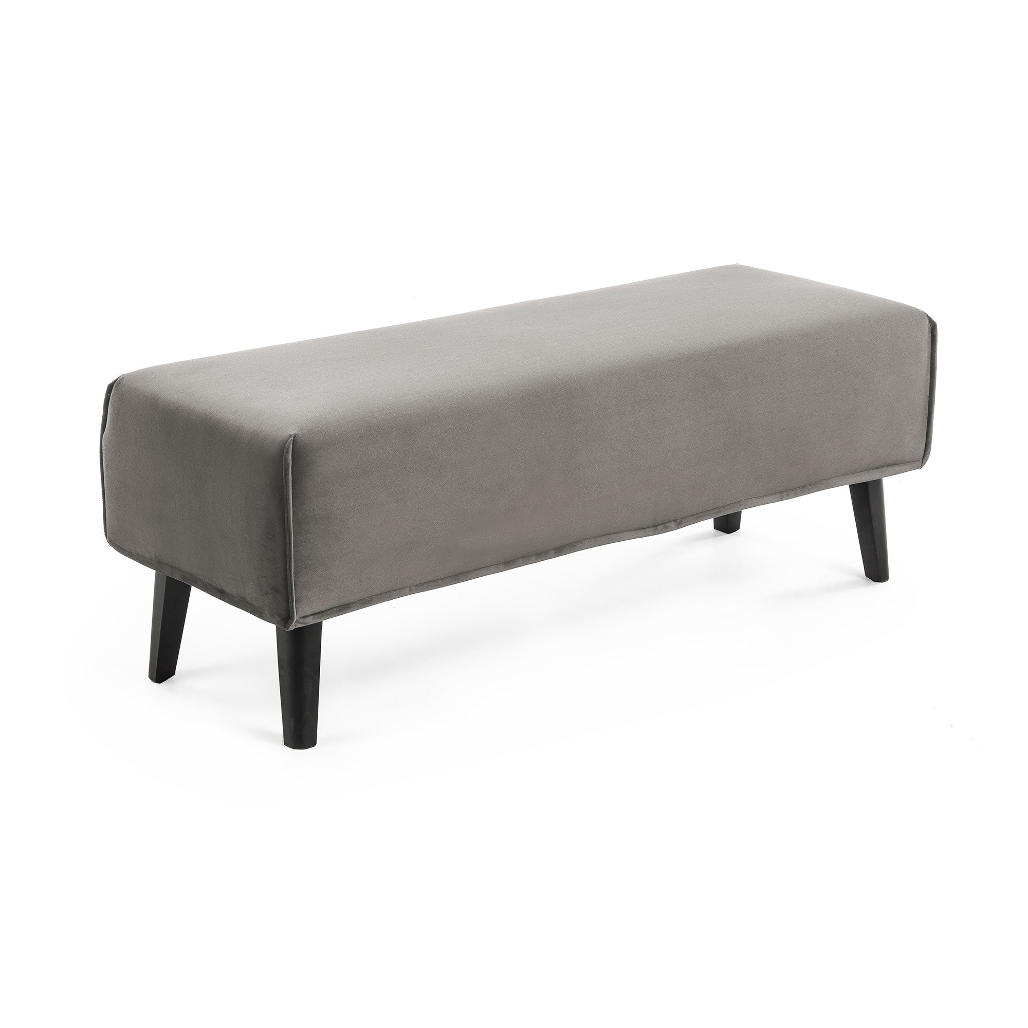 Grey velvet bench cover Dyla - Product Image
