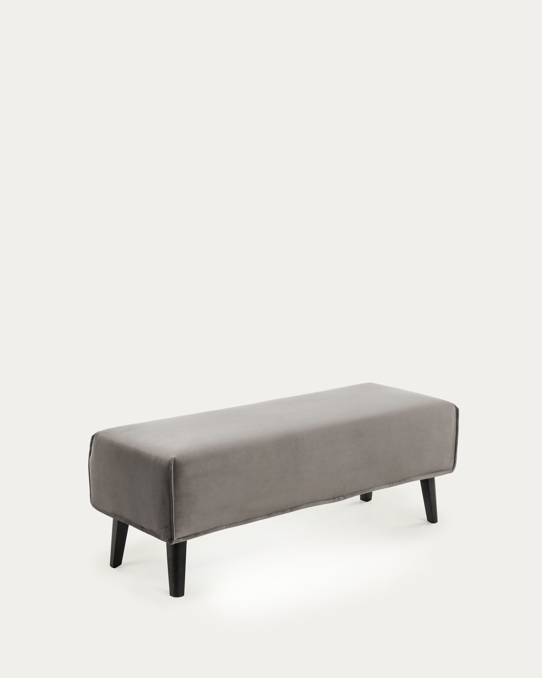 Grey velvet bench cover Dyla - Product View