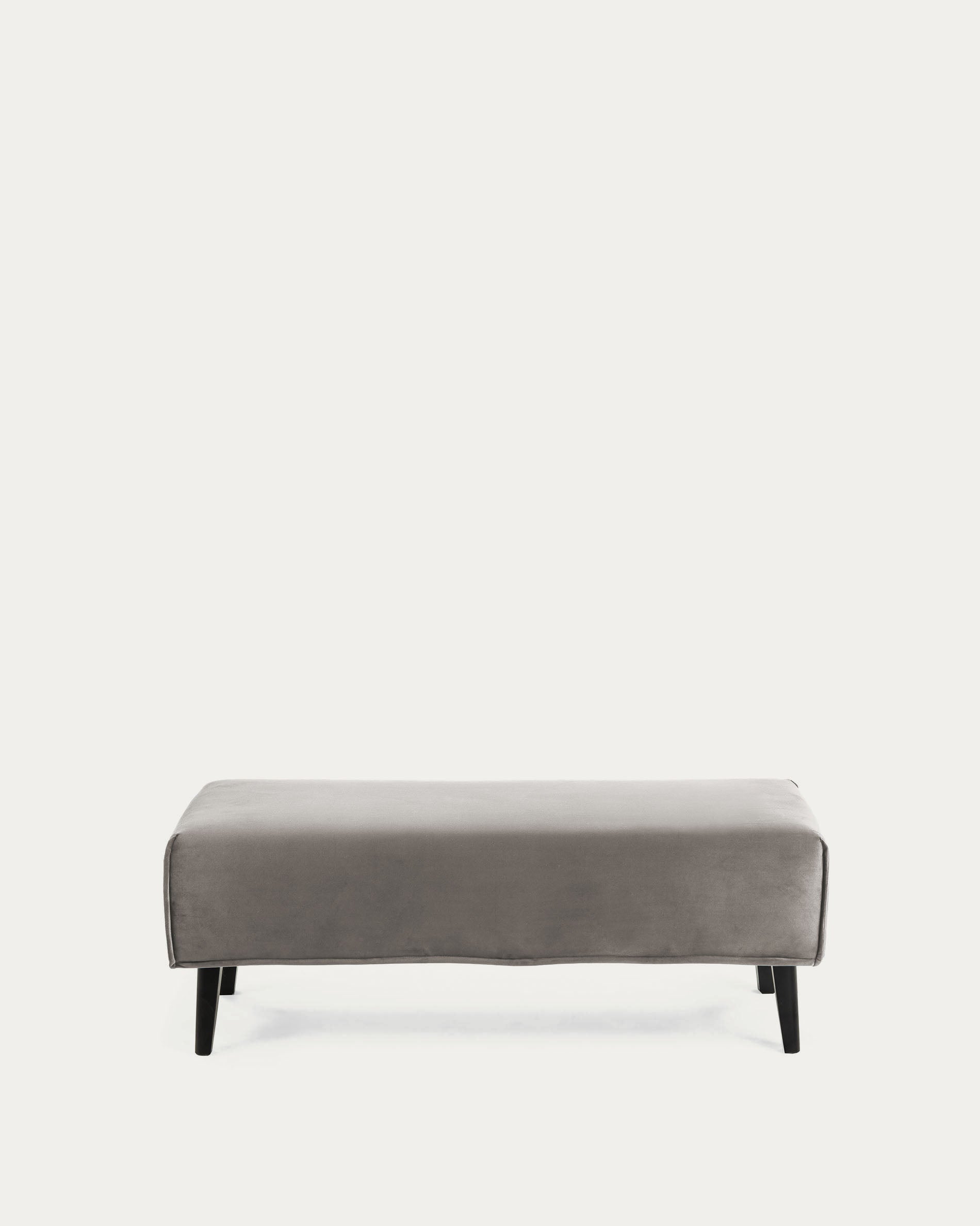 Grey velvet bench cover Dyla - Product View