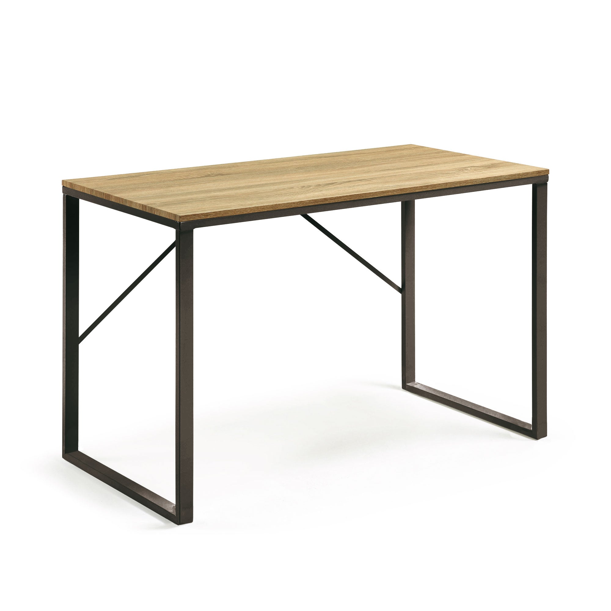 Talbot melamine desk with natural finish, and legs in a black finish, 120 x 60 cm - Product Image