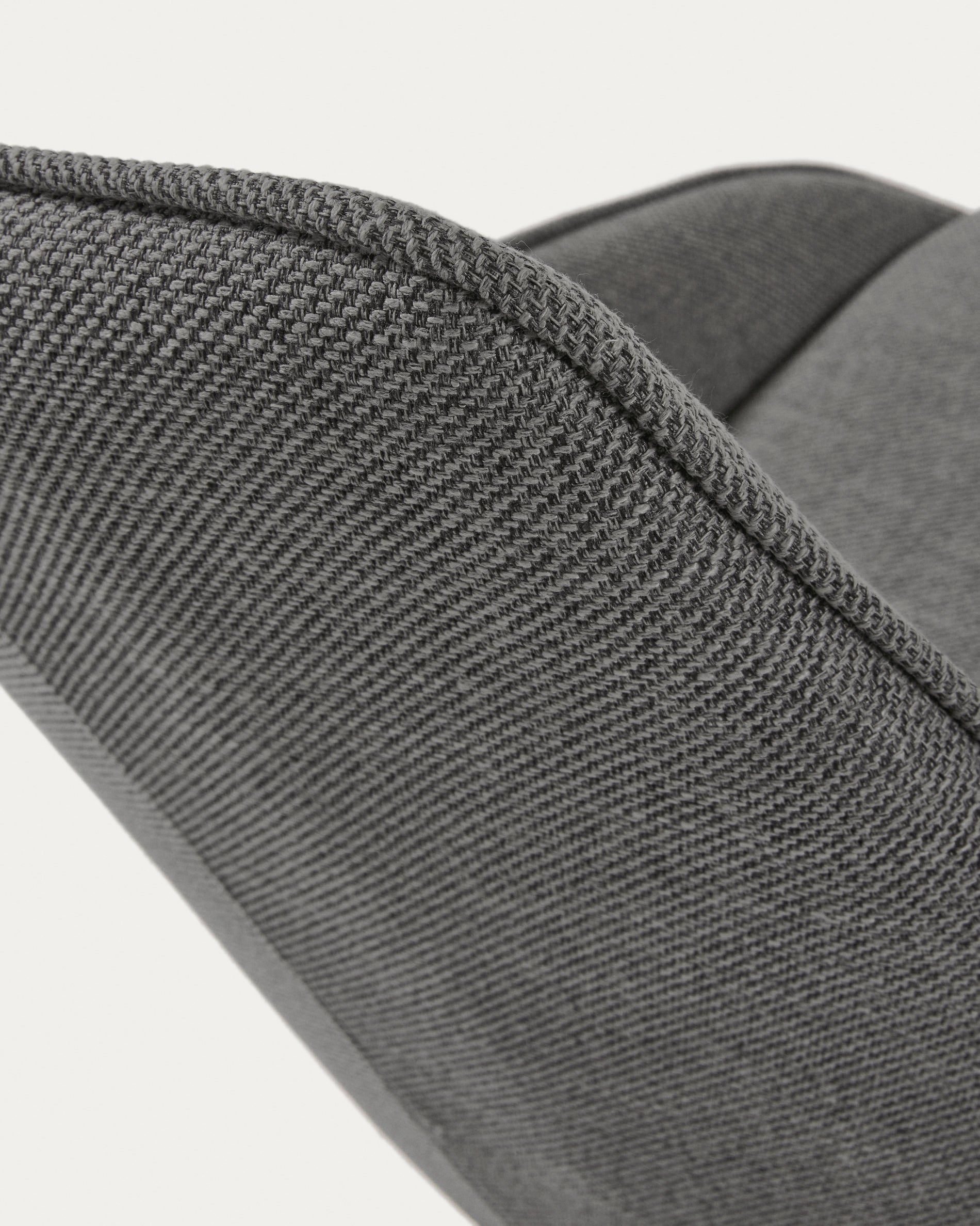 Jenna dark grey swivel chair with steel legs with black finish FSC 100% - Detail