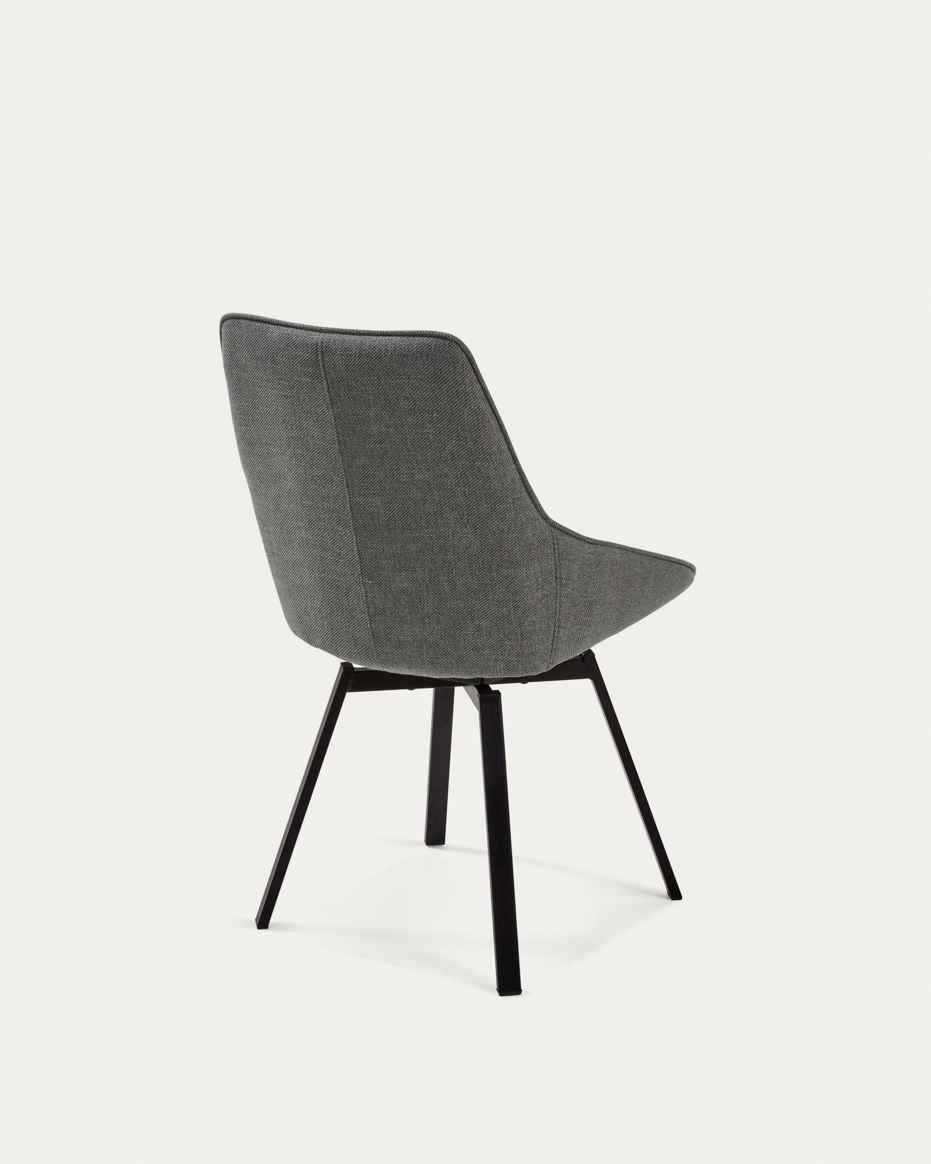 Jenna dark grey swivel chair with steel legs with black finish FSC 100% - Product View