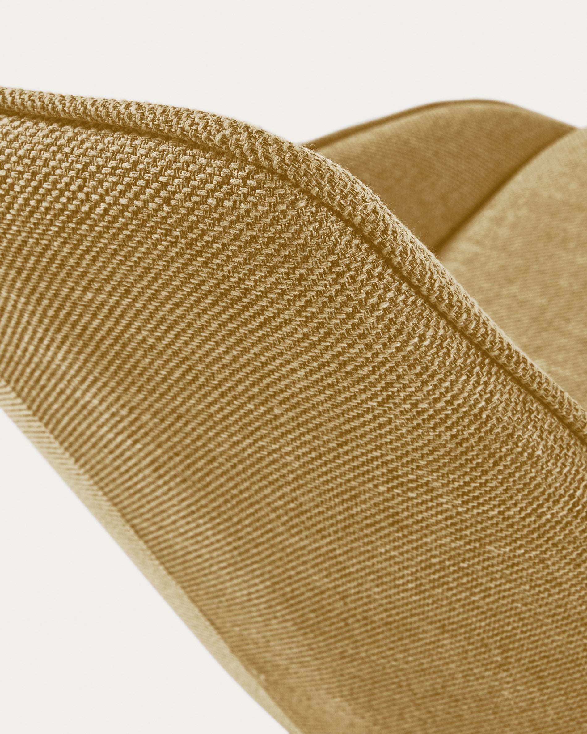 Jenna mustard swivel chair with steel legs with black finish FSC 100% - Detail
