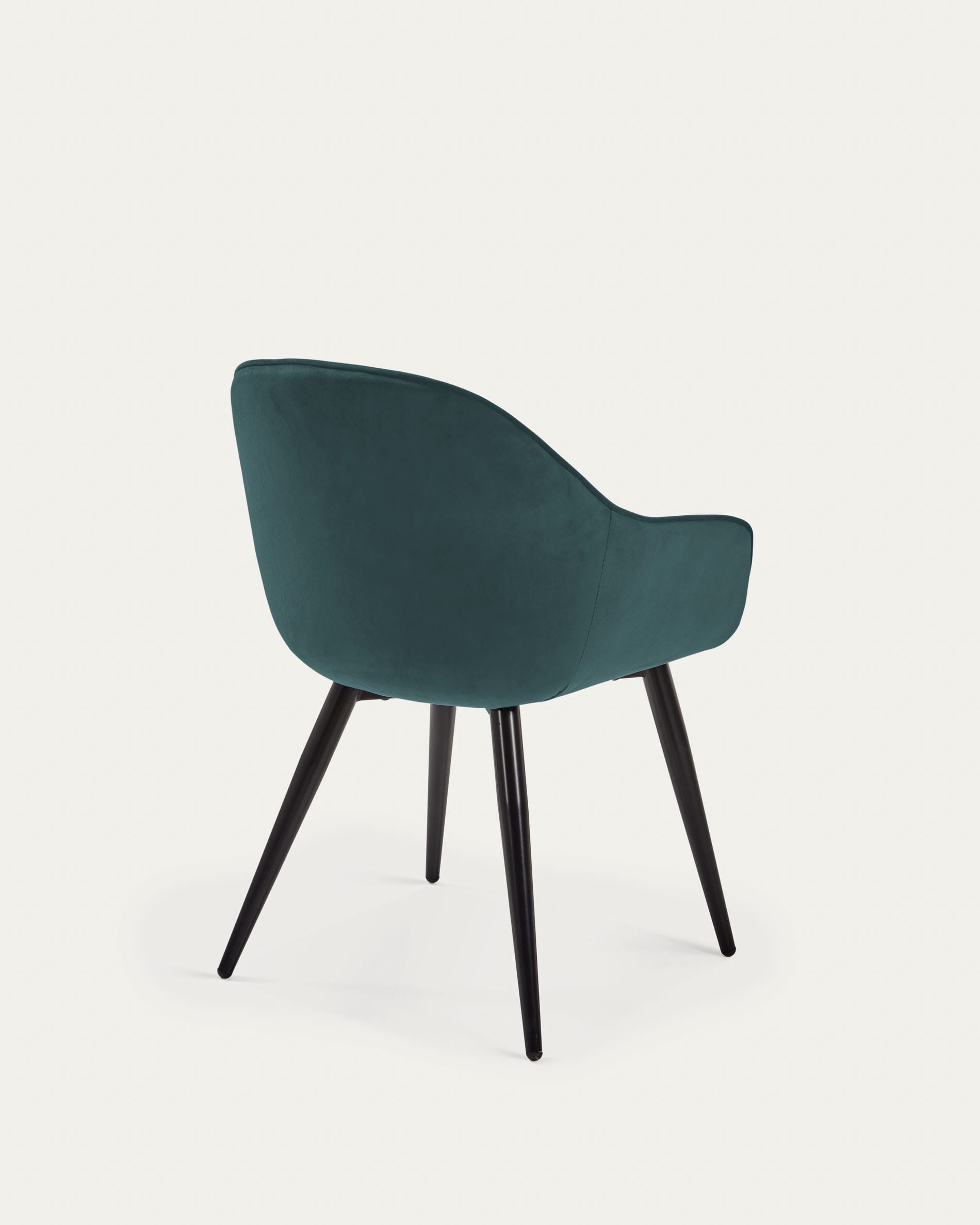 Fabia velvet chair in turquoise with black finished steel legs