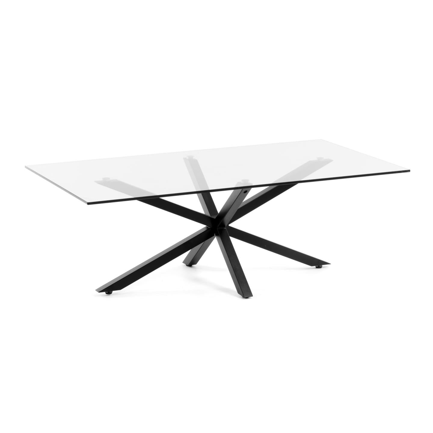 Argo coffee table glass black legs 130 x 70 cm - Product Image