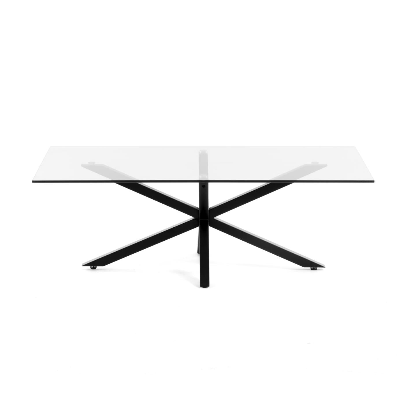 Argo coffee table glass black legs 130 x 70 cm - Product Image