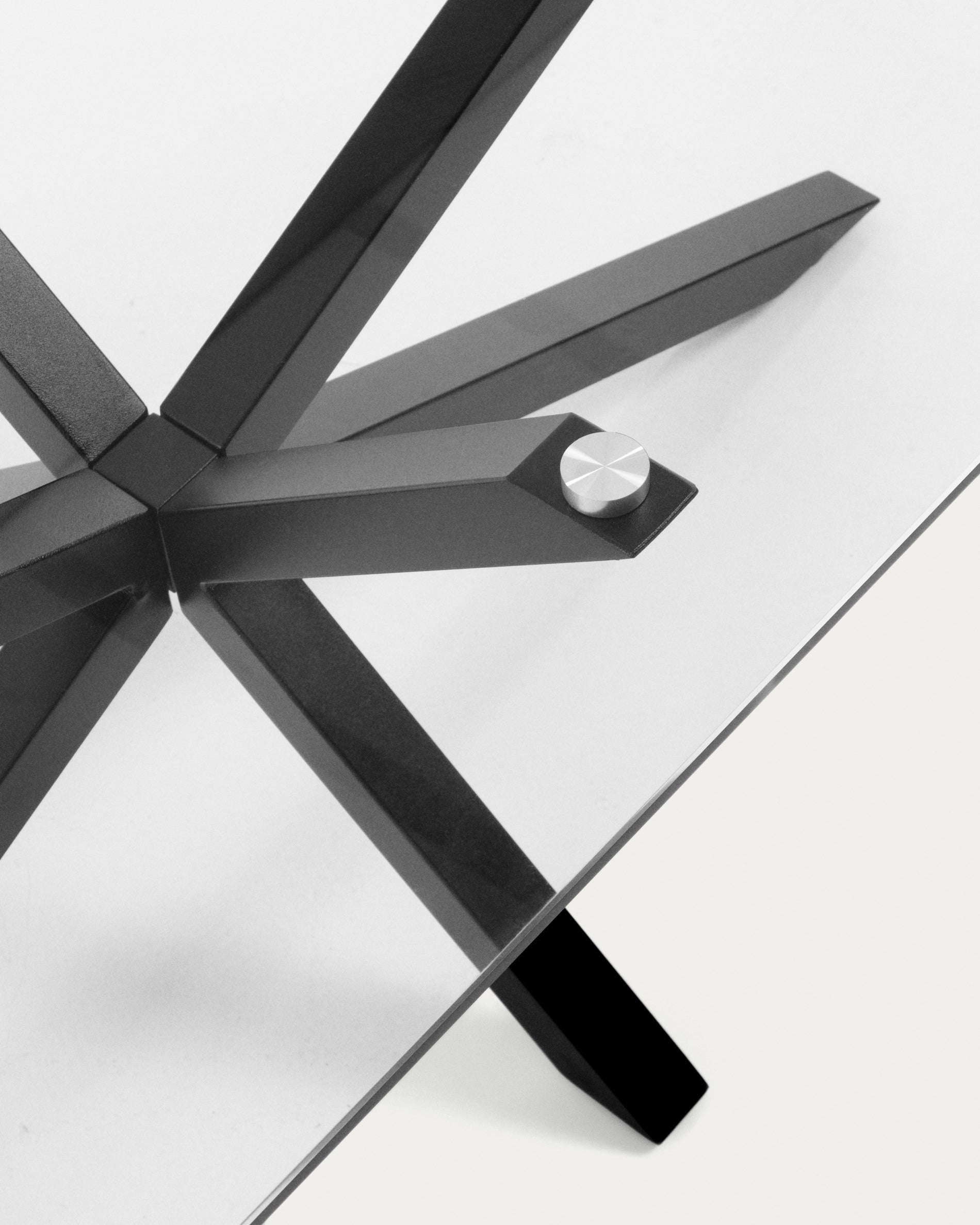 Argo coffee table glass black legs 130 x 70 cm - Detail