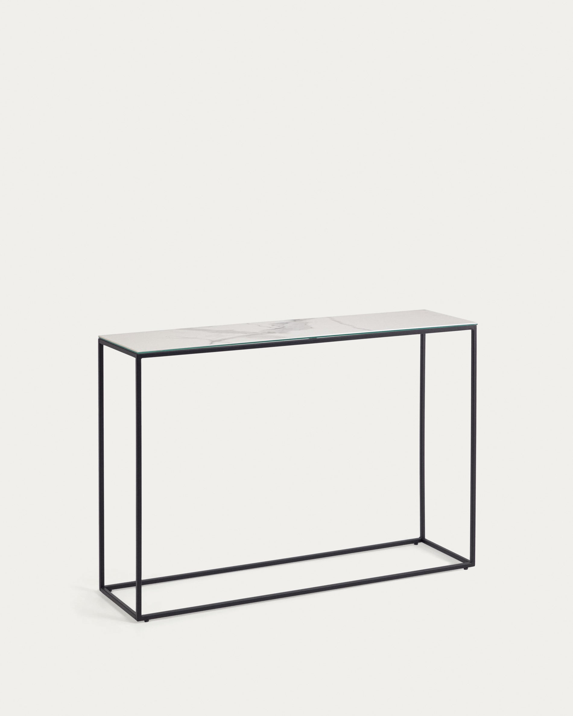 Rewena console table with Kalos Blanco porcelain top and steel structure, 110 x 75 cm - Product View