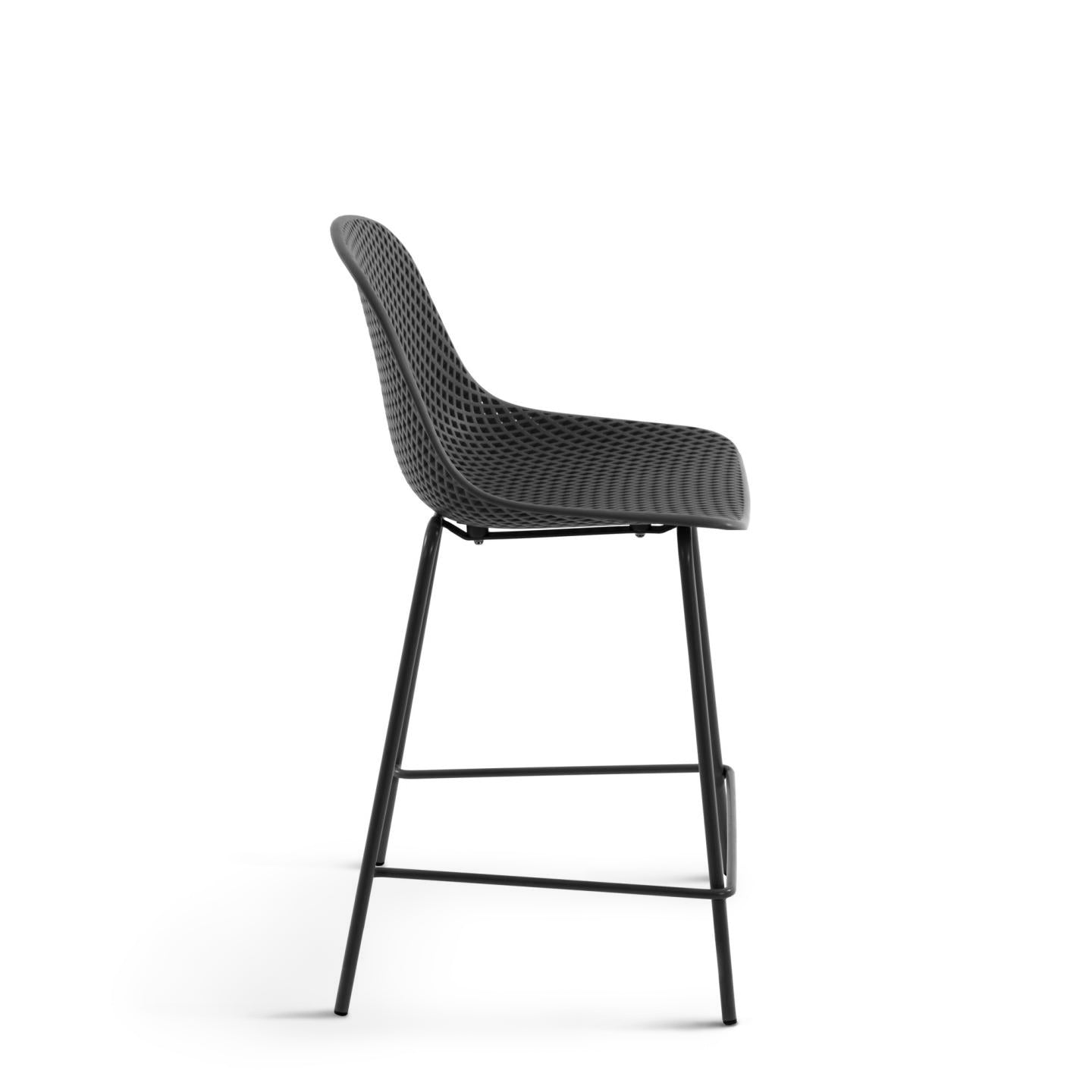 Quinby outdoor stool in grey, height 65 cm - Product Image