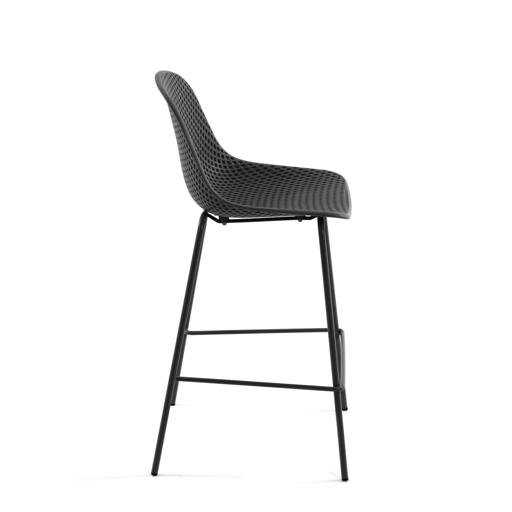 Quinby outdoor stool in grey, height 75 cm - Product Image