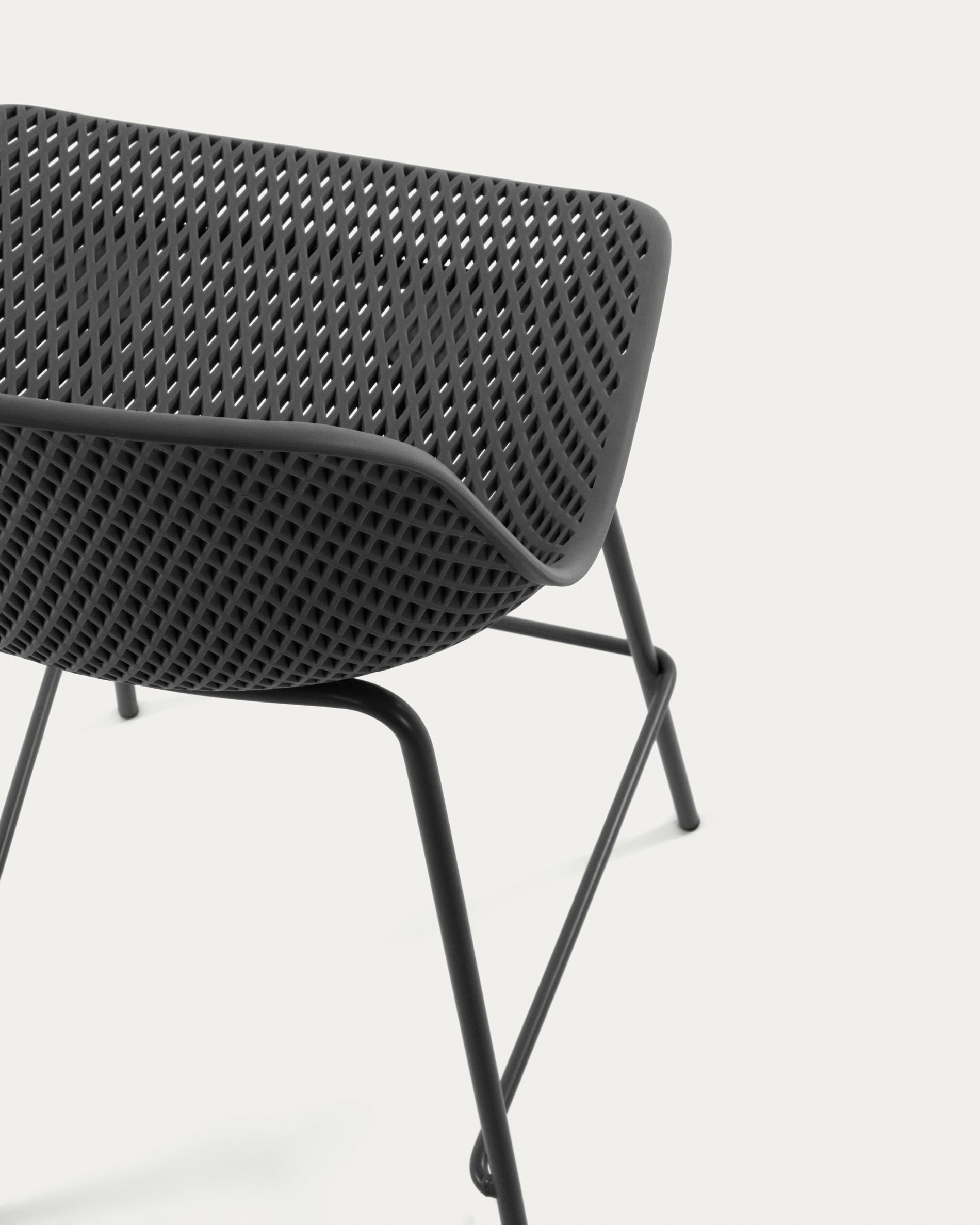 Quinby outdoor stool in grey, height 75 cm - Detail