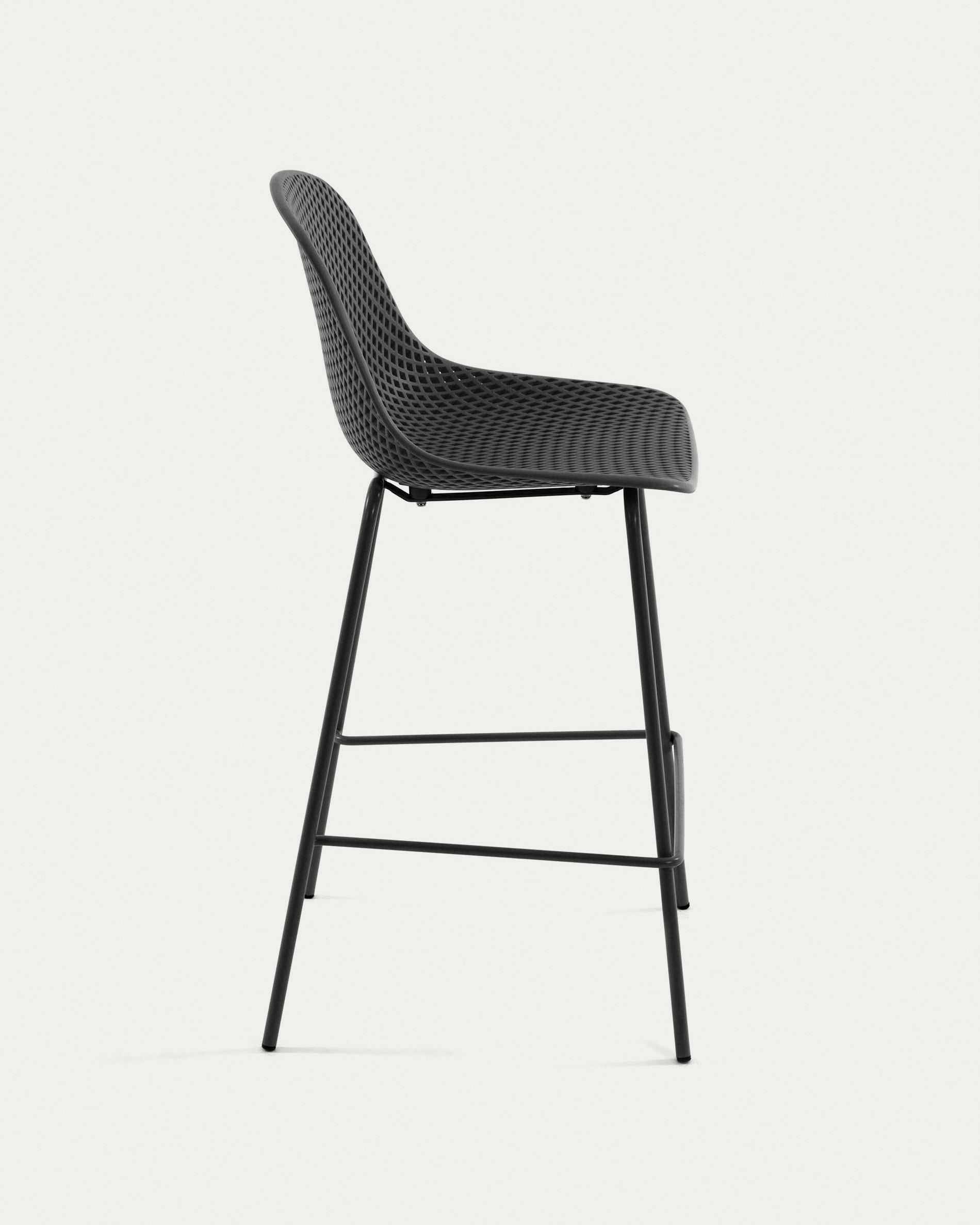 Quinby outdoor stool in grey, height 75 cm - Product View