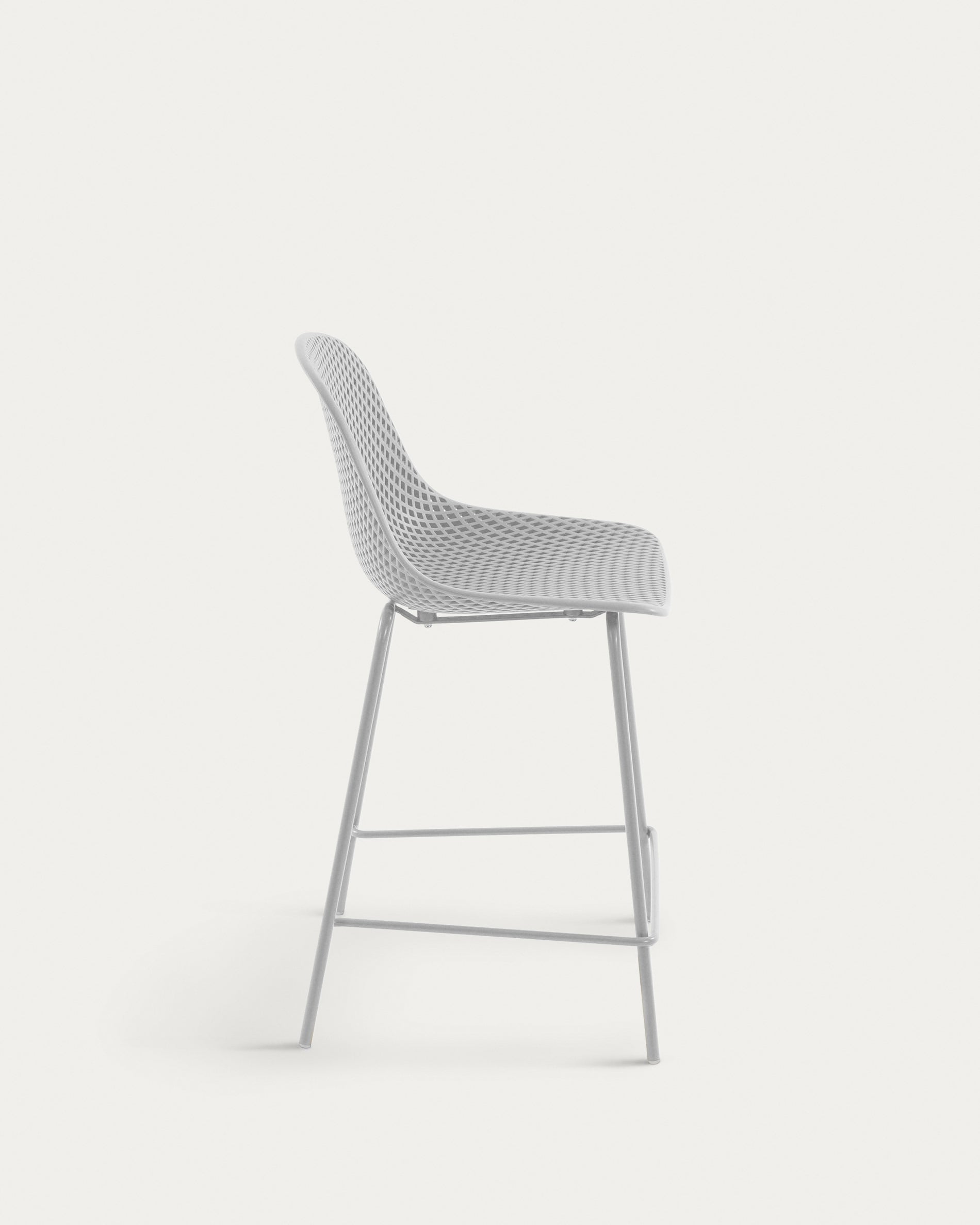 Quinby outdoor stool in white, height 65 cm - Product View