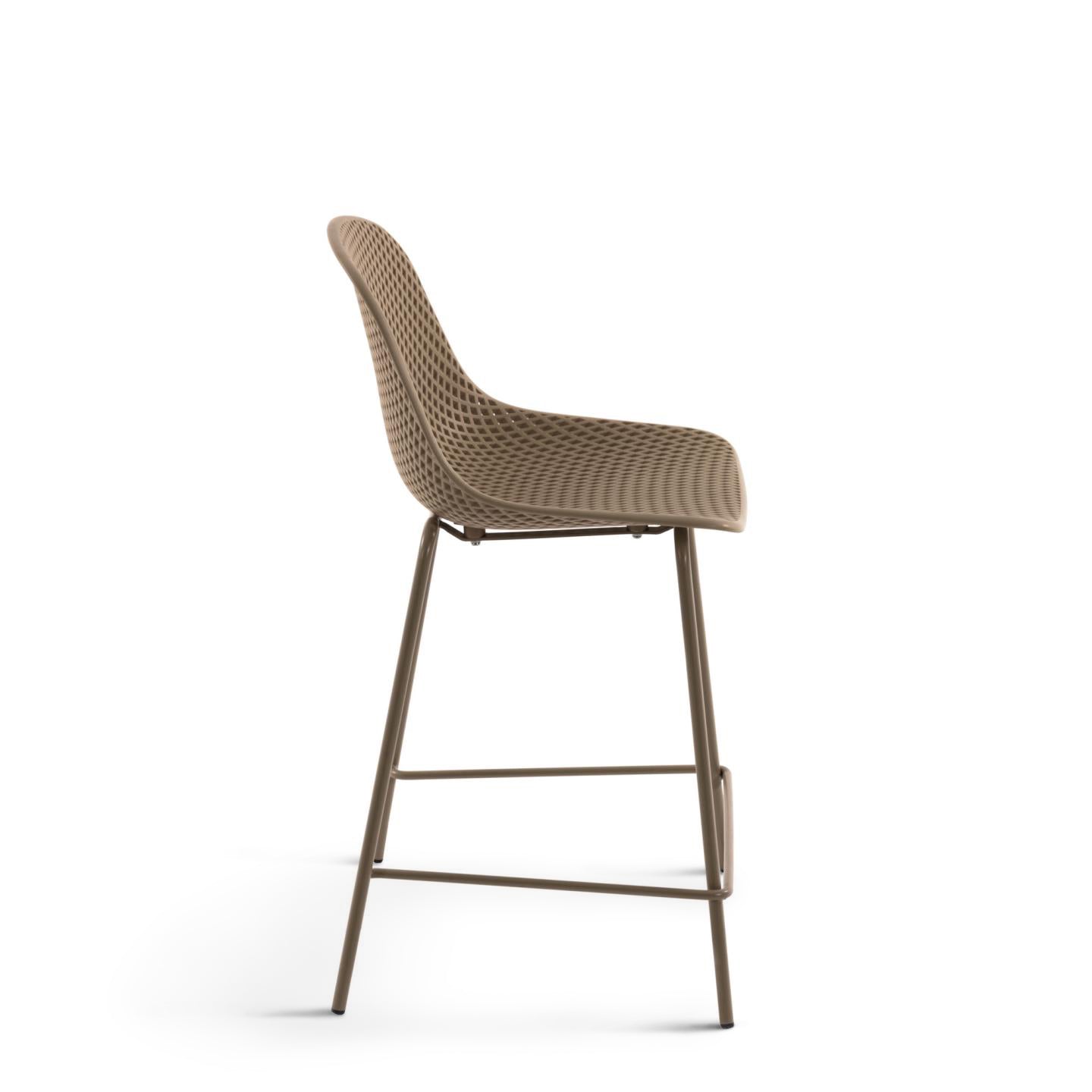 Quinby outdoor stool in beige, height 65 cm - Product Image