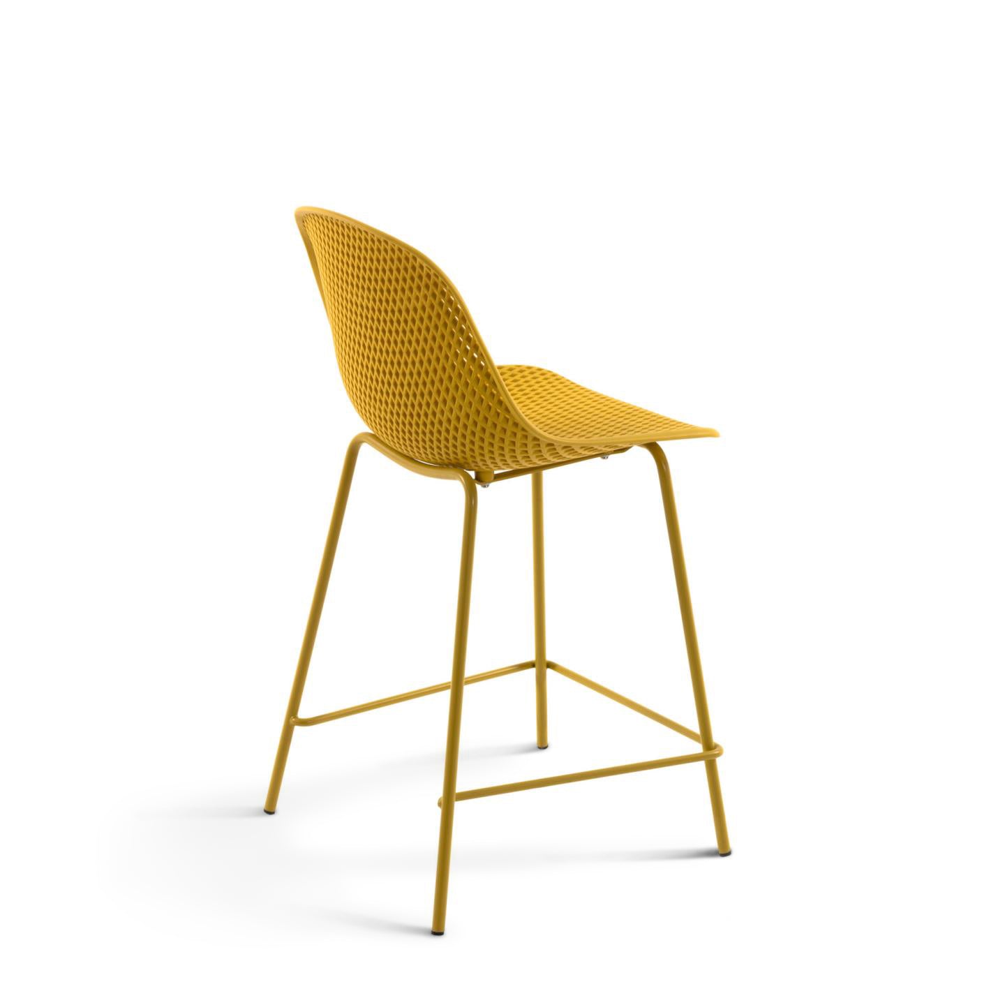 Quinby outdoor stool in yellow, height 65 cm - Product Image