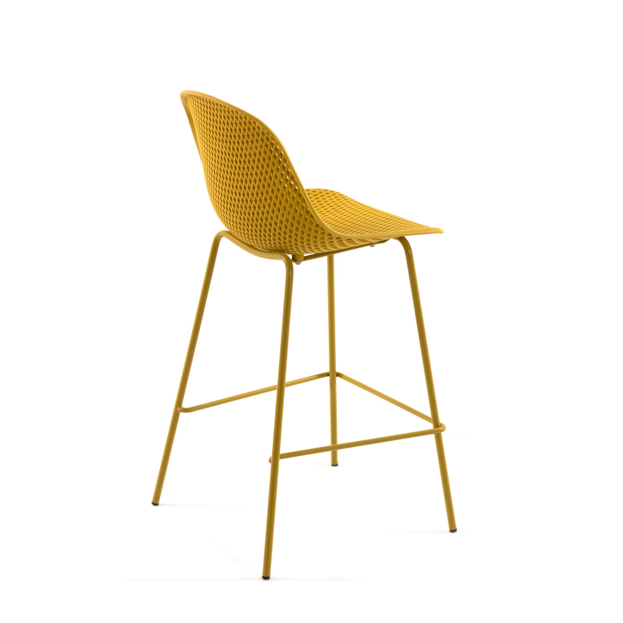 Quinby outdoor stool in yellow, height 75 cm - Product Image