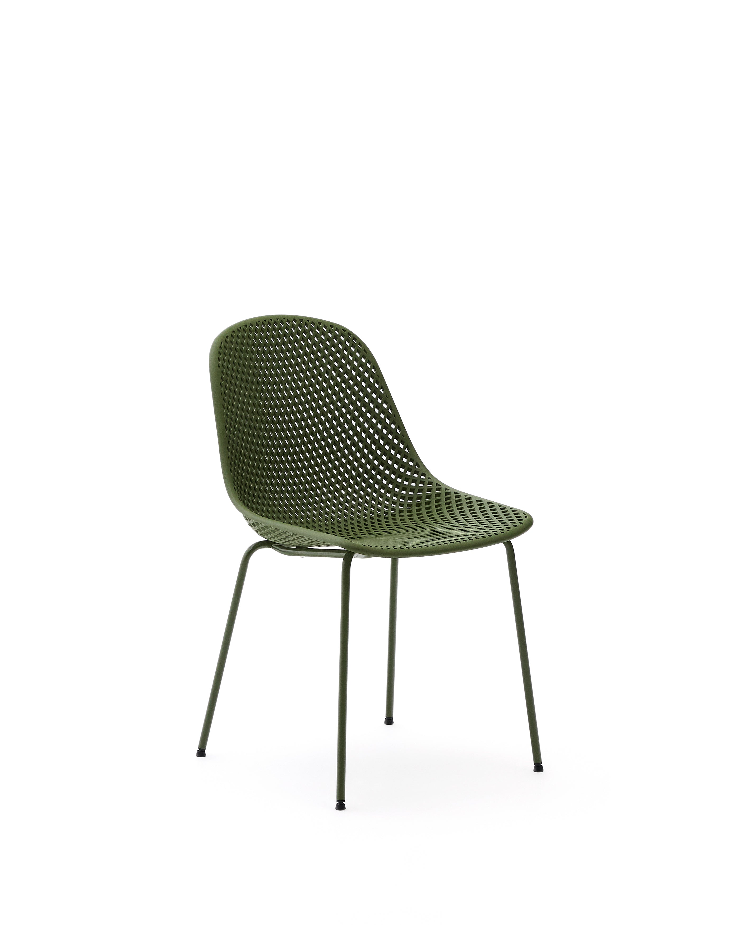 Quinby outdoor chair with green steel legs - Product Image
