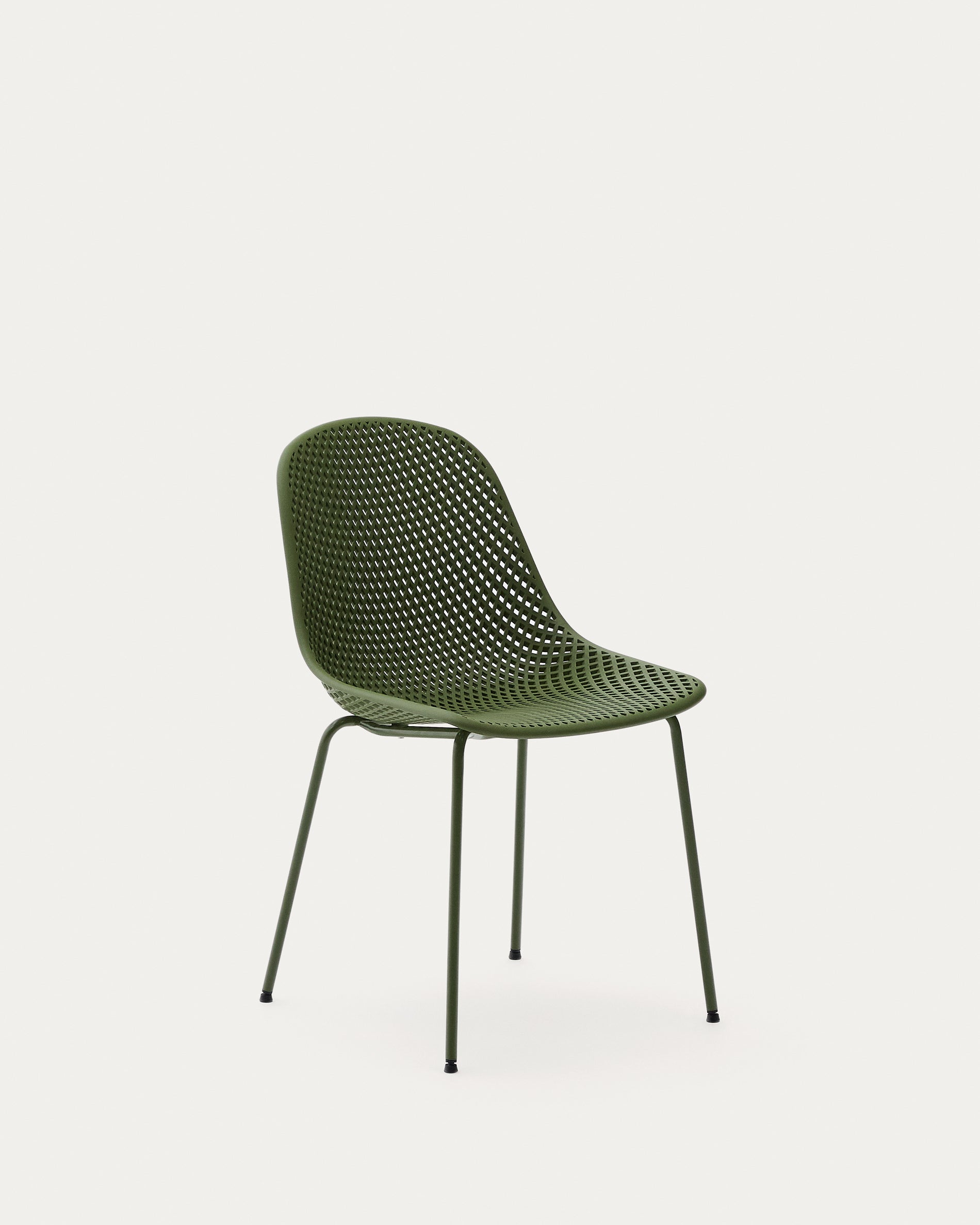 Quinby outdoor chair with green steel legs - Product View