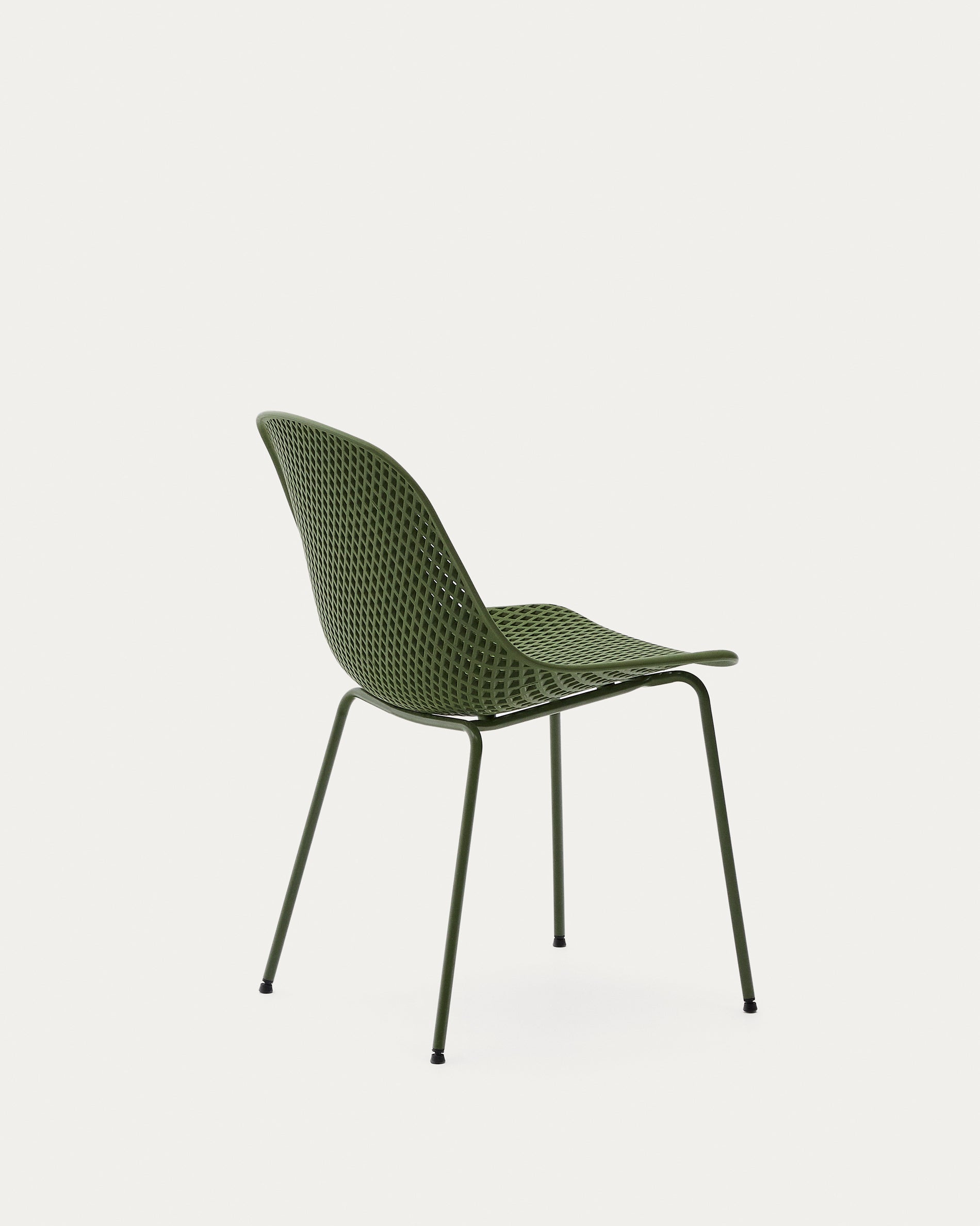 Quinby outdoor chair with green steel legs - Product View
