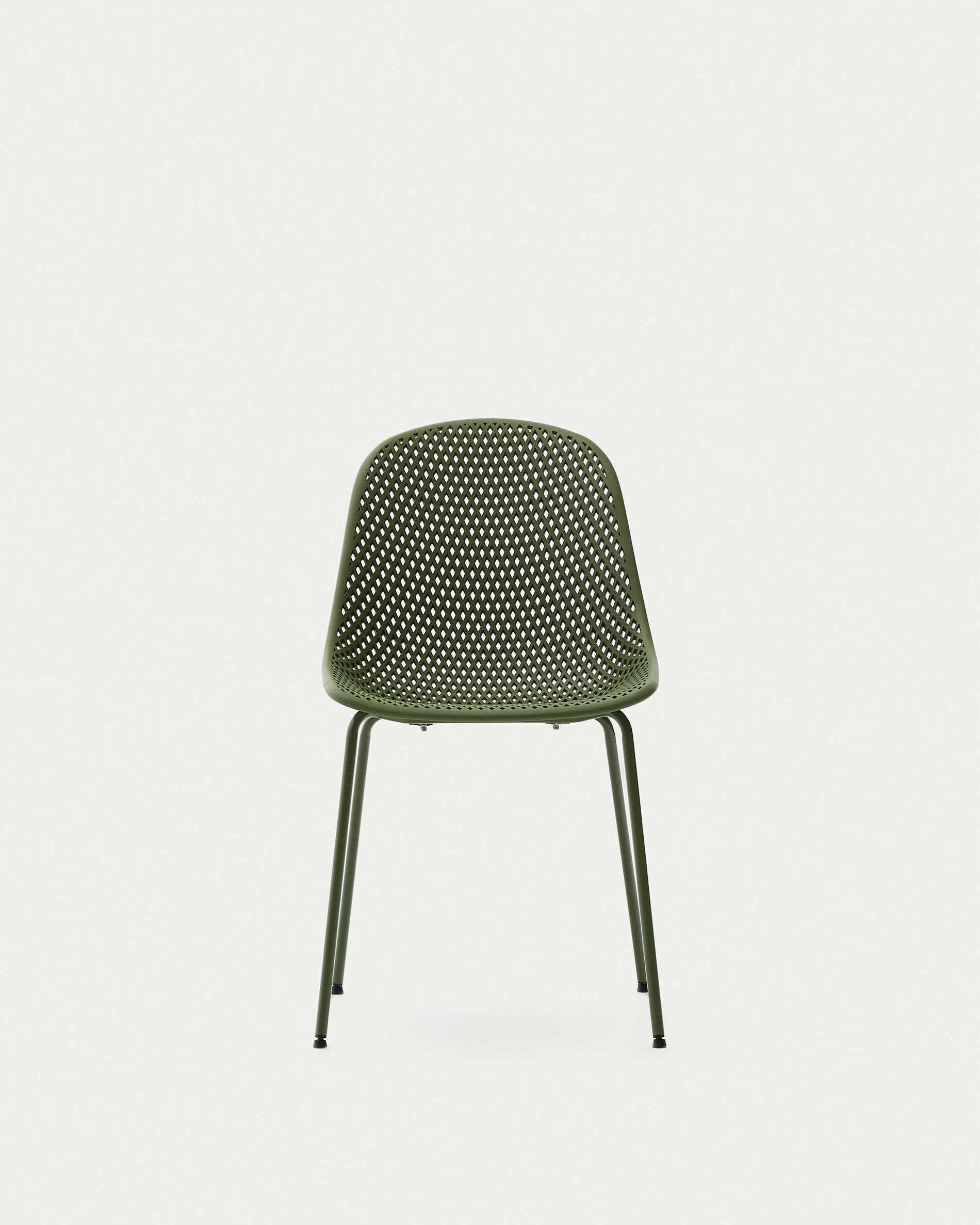 Quinby outdoor chair with green steel legs - Product View