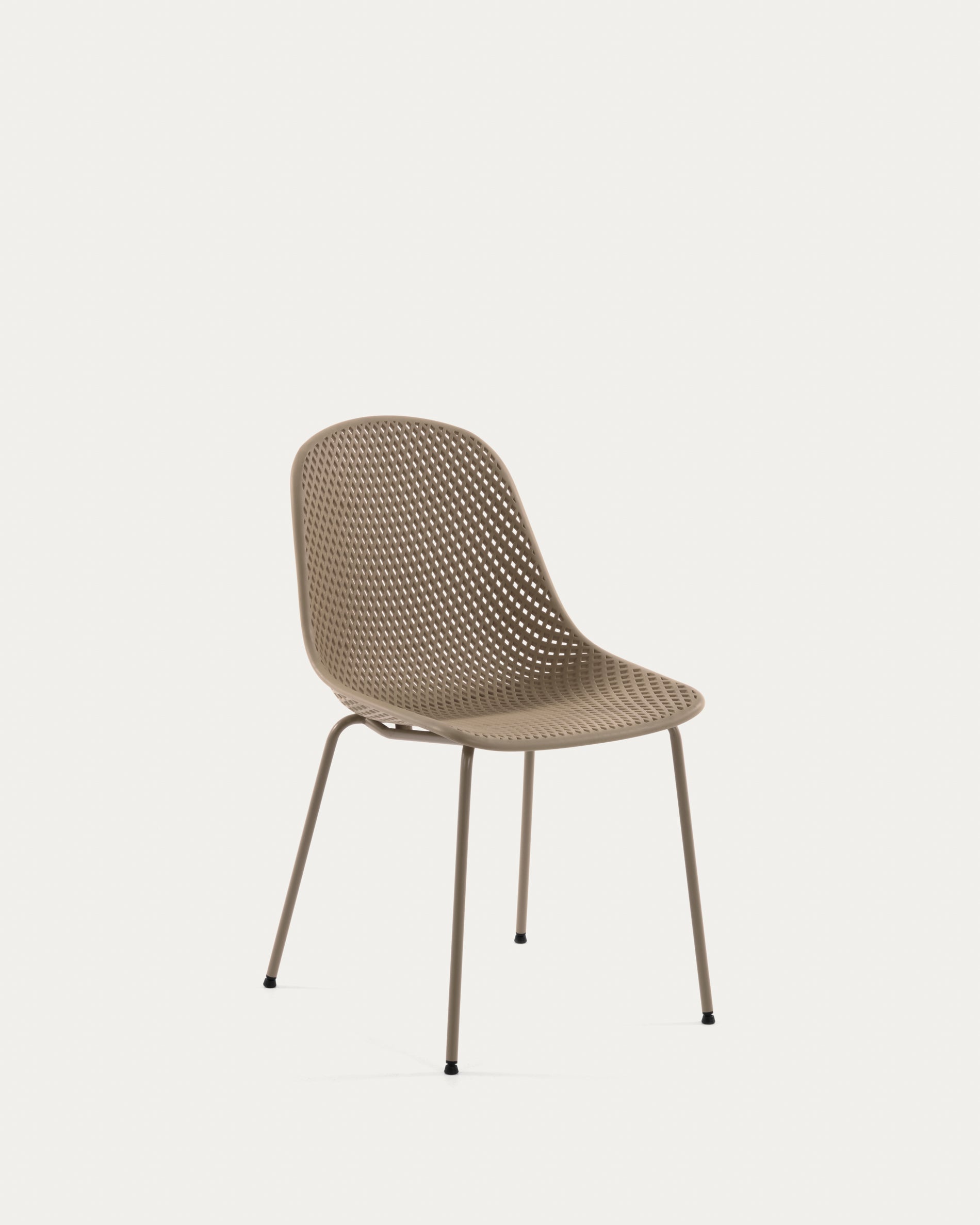 Quinby outdoor dining chair in beige - Product View