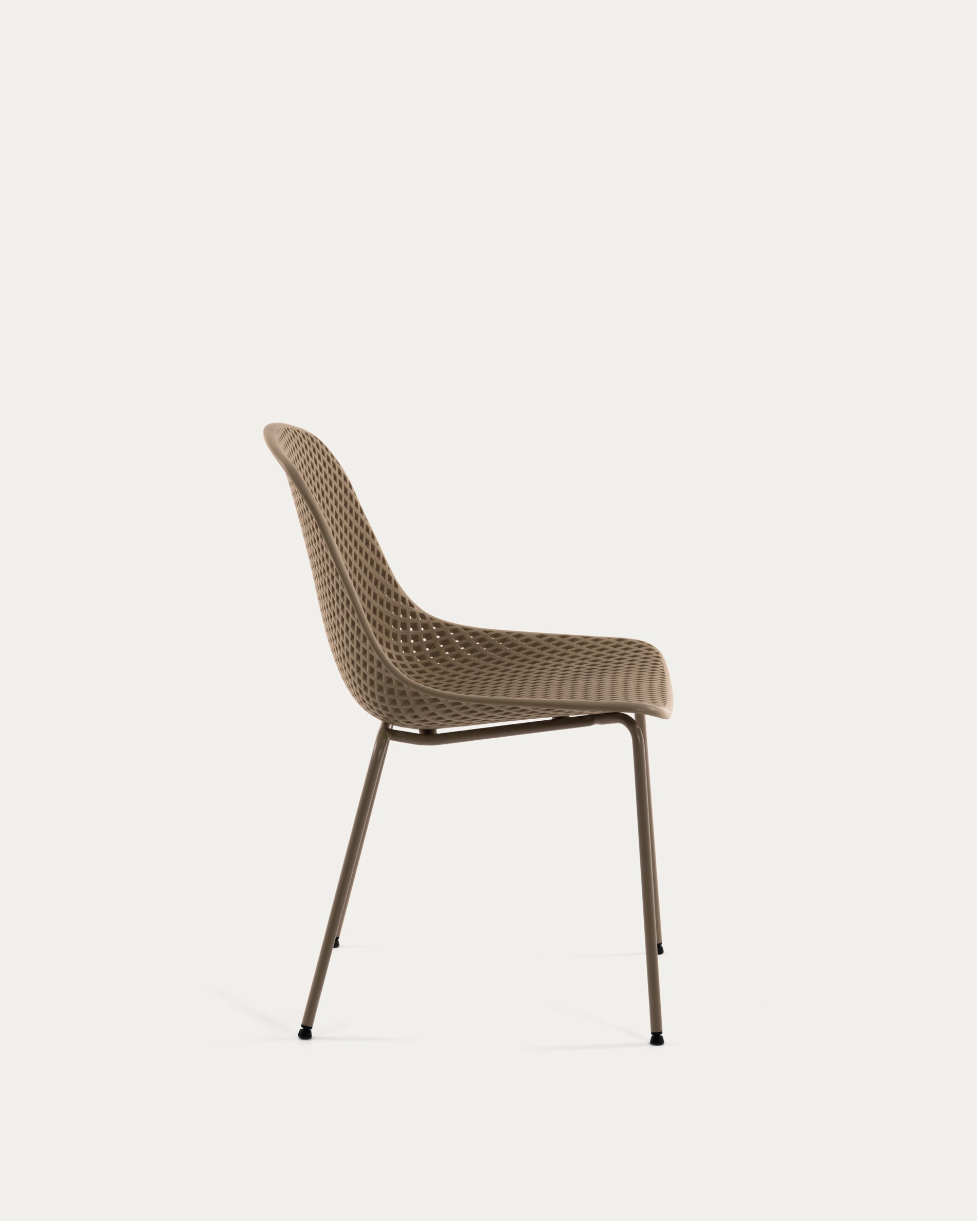 Quinby outdoor dining chair in beige - Product View