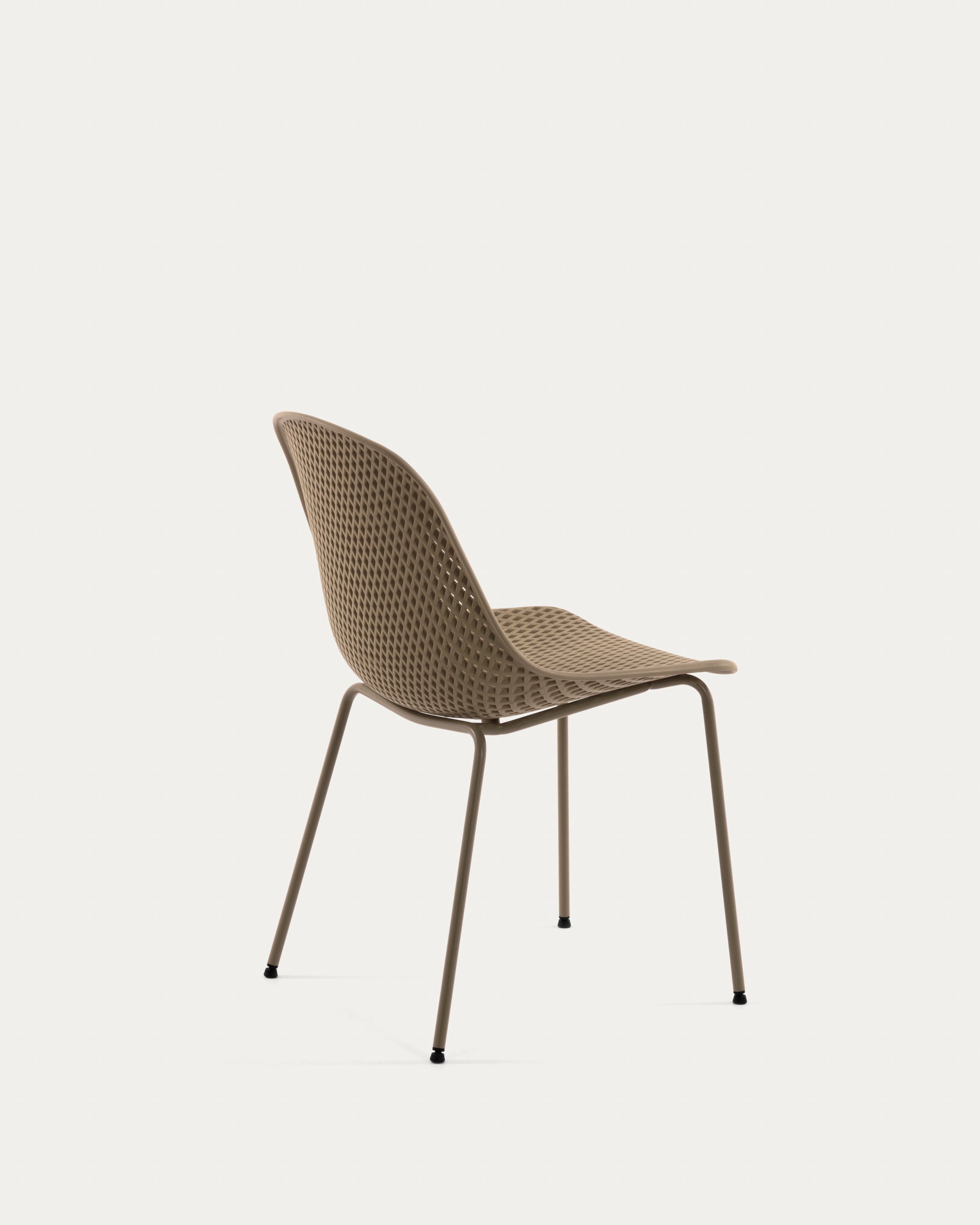Quinby outdoor dining chair in beige - Product View