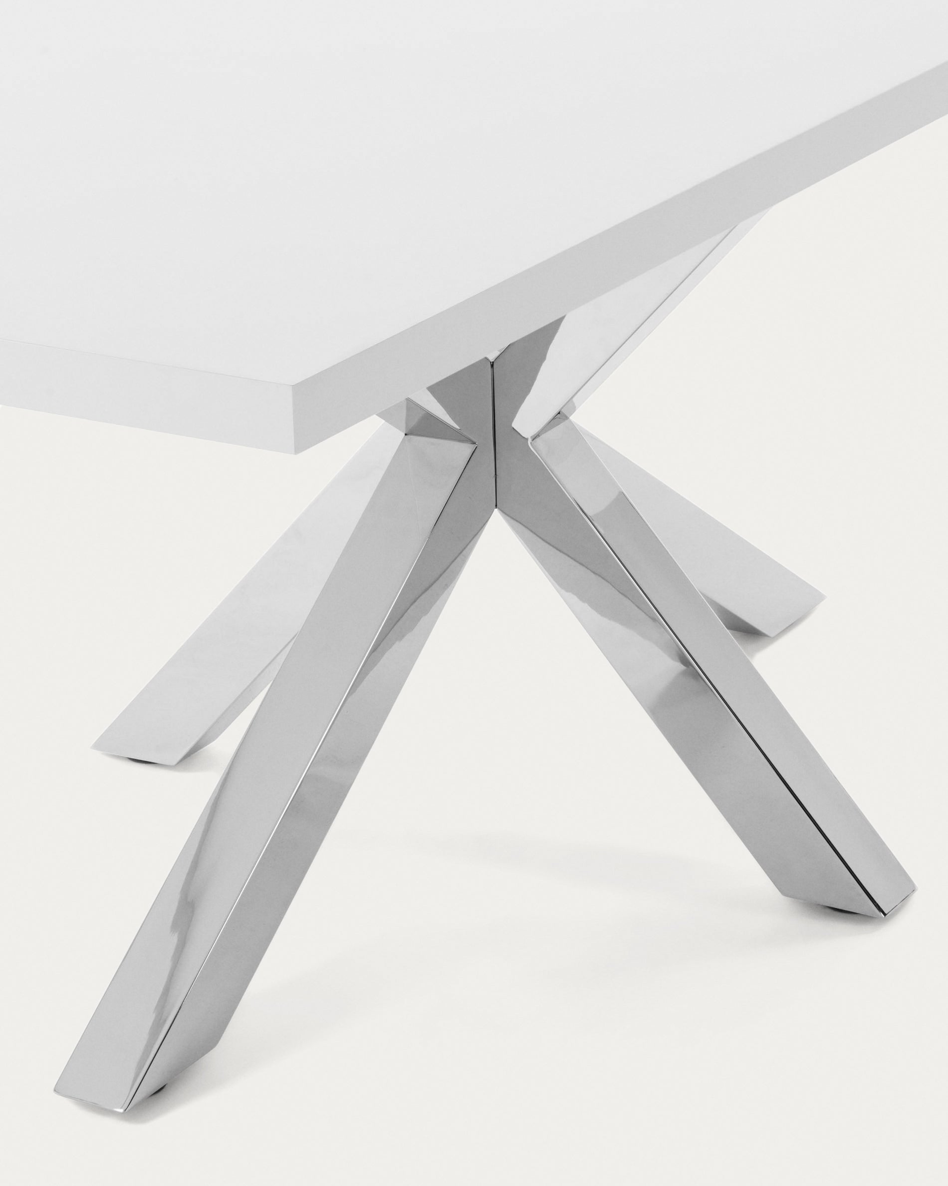 Argo table 160 cm white melamine stainless steel legs - Detail
