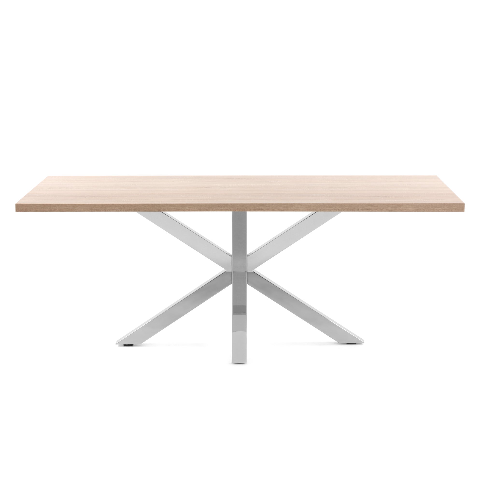 Argo table 160 cm natural melamine stainless steel legs - Product Image