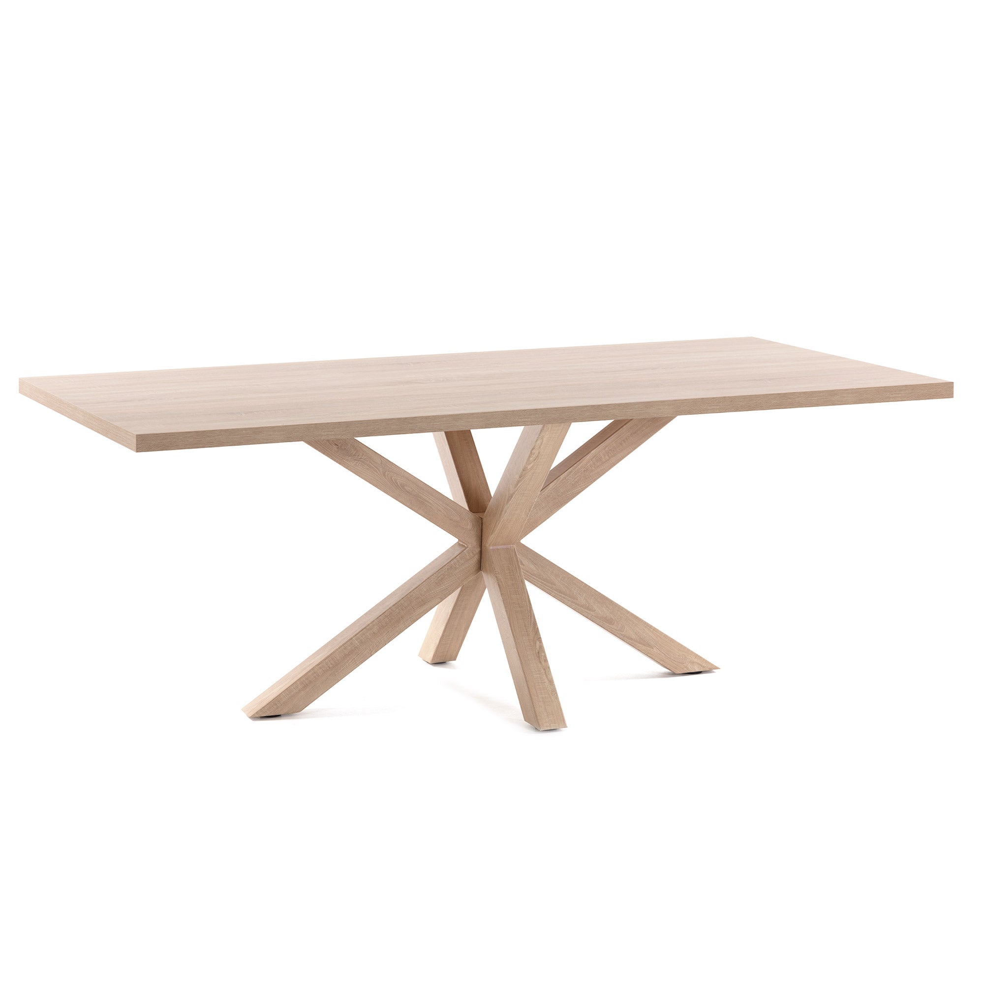 Argo table in melamine with natural finish and wood-effect steel legs 160 x 100 cm - Product Image