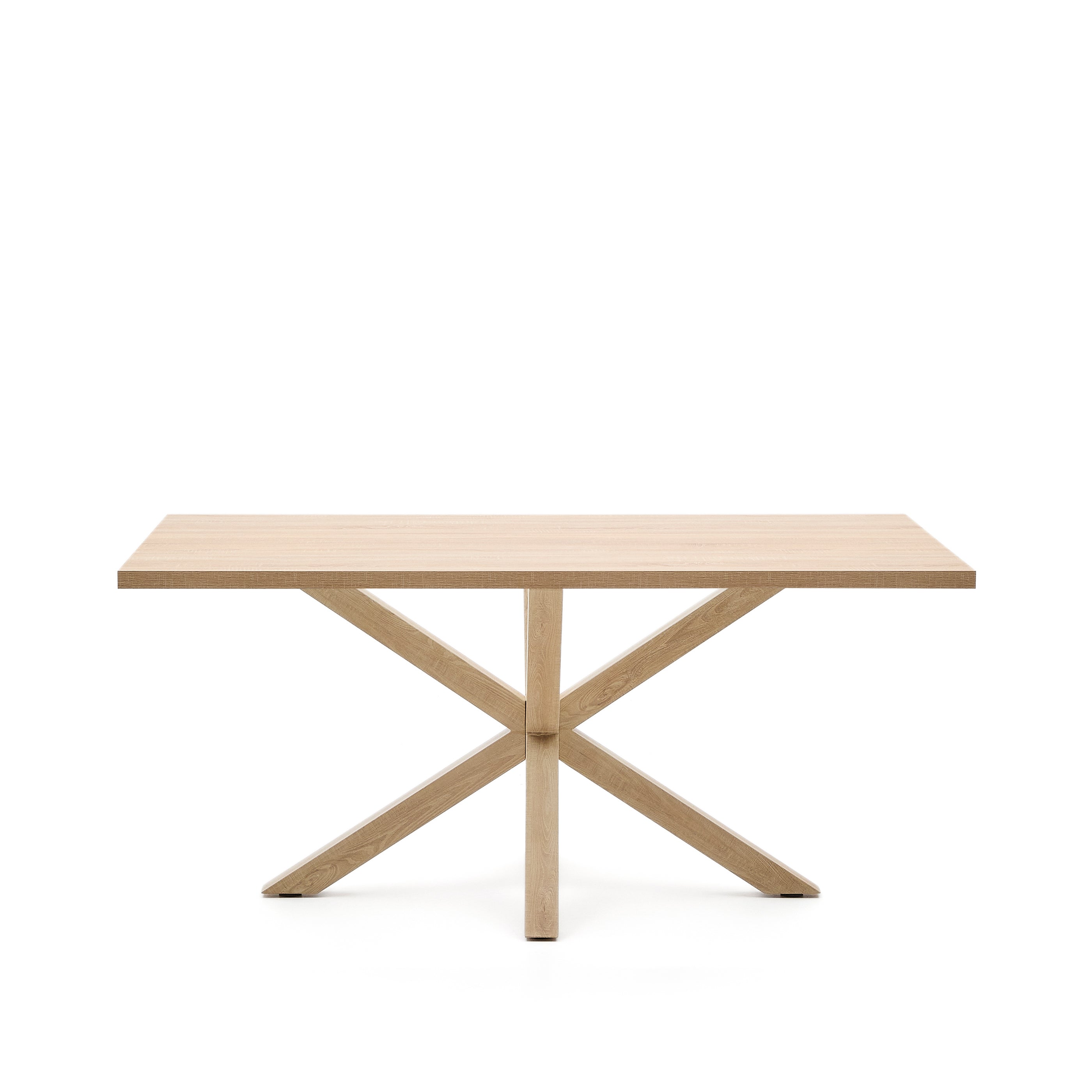 Argo table in melamine with natural finish and wood-effect steel legs 160 x 100 cm - Product Image