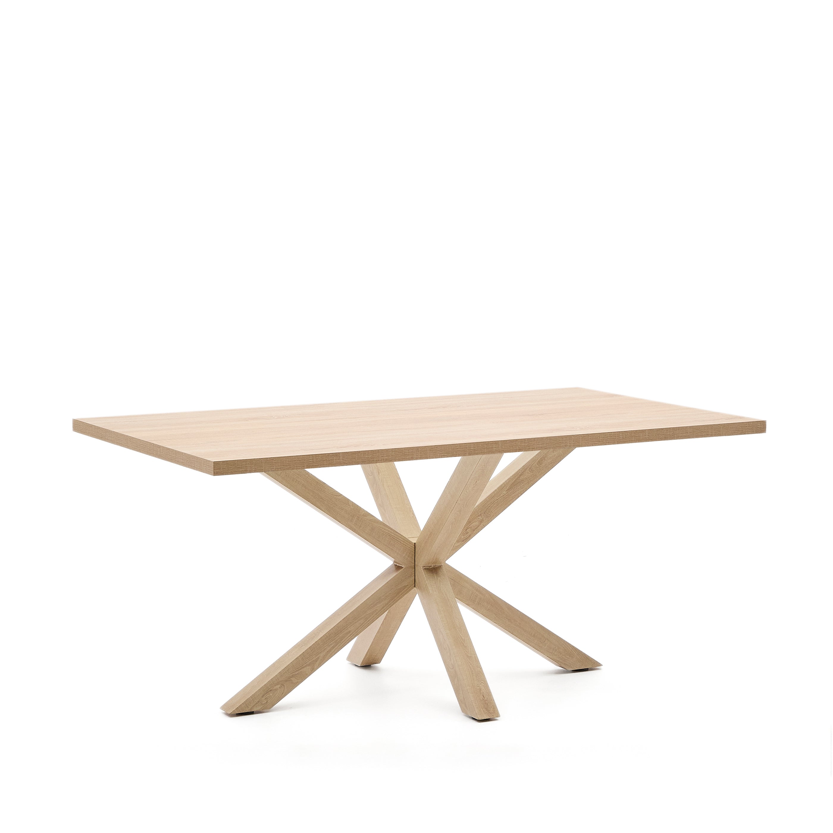 Argo table in melamine with natural finish and wood-effect steel legs 160 x 100 cm - Product Image