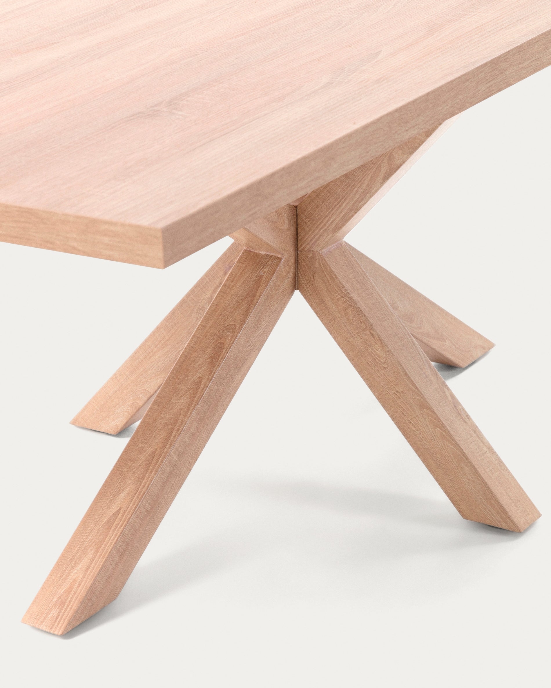 Argo table in melamine with natural finish and wood-effect steel legs 160 x 100 cm - Detail