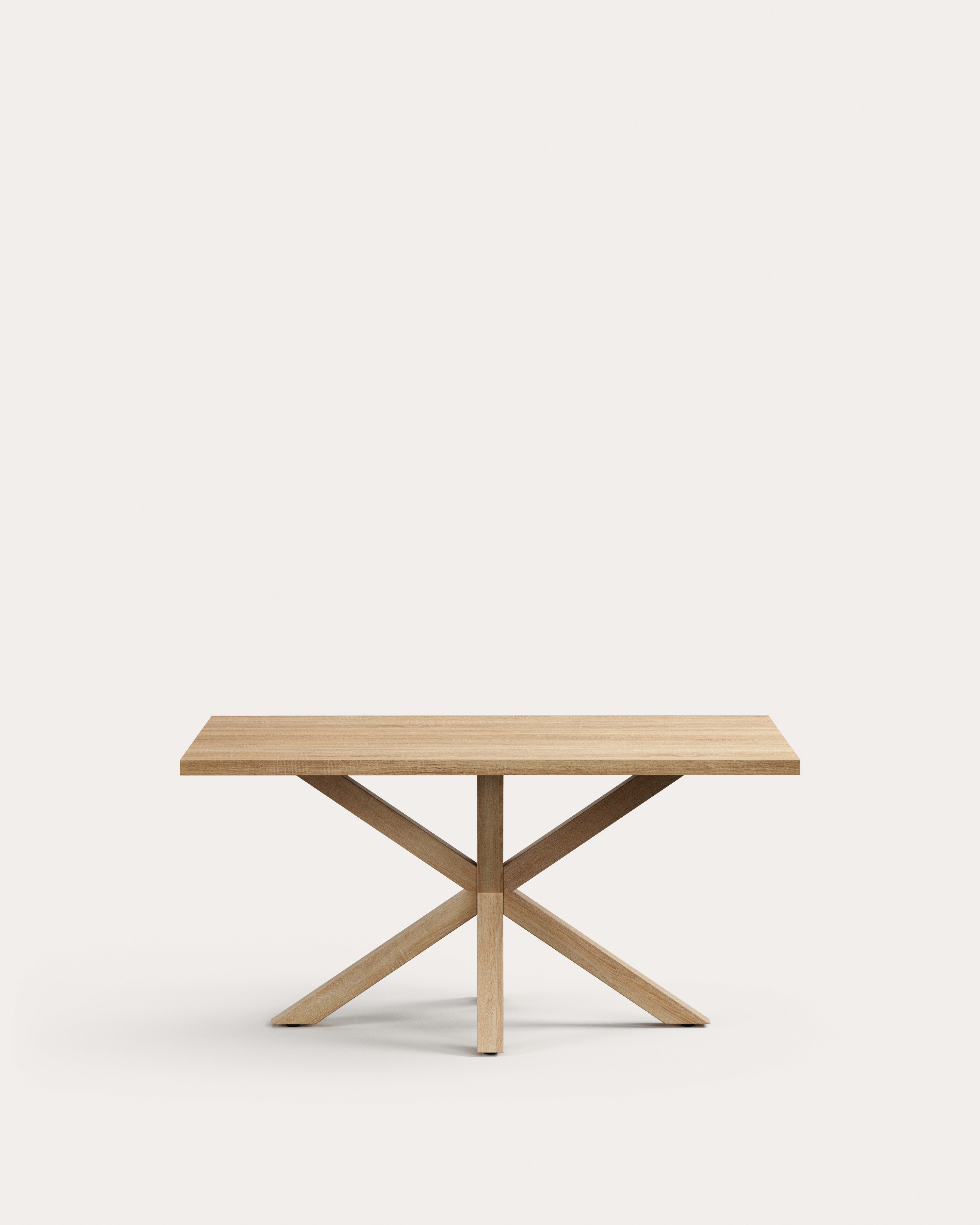Argo table in melamine with natural finish and wood-effect steel legs 160 x 100 cm - Product View