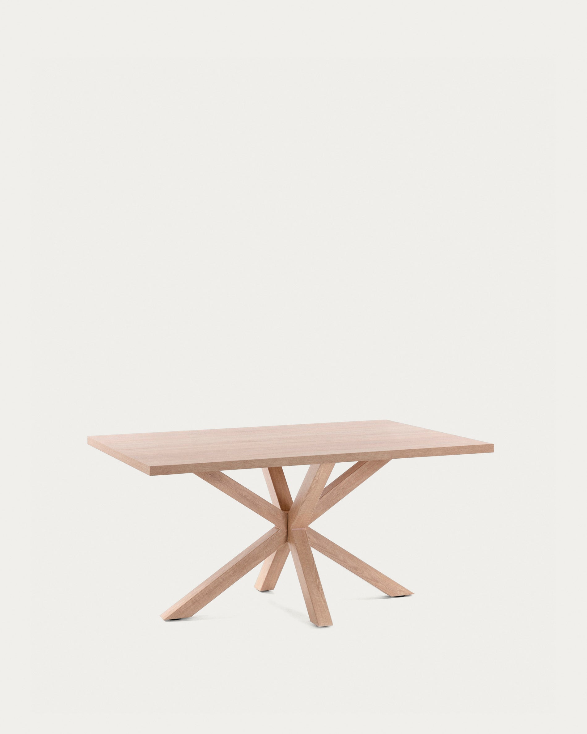 Argo table in melamine with natural finish and wood-effect steel legs 160 x 100 cm - Product View