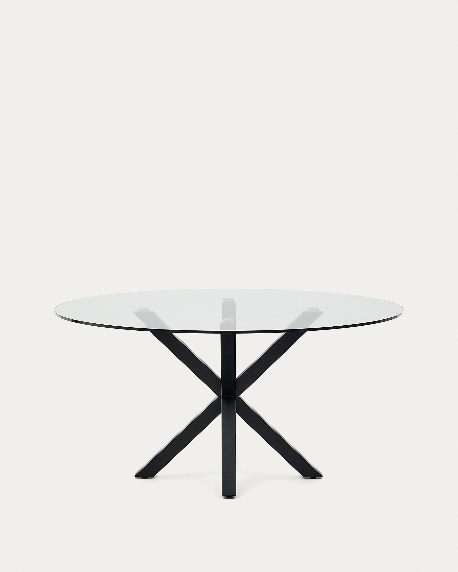 Argo round table in glass and steel legs with black finish Ø 150 cm - Product View