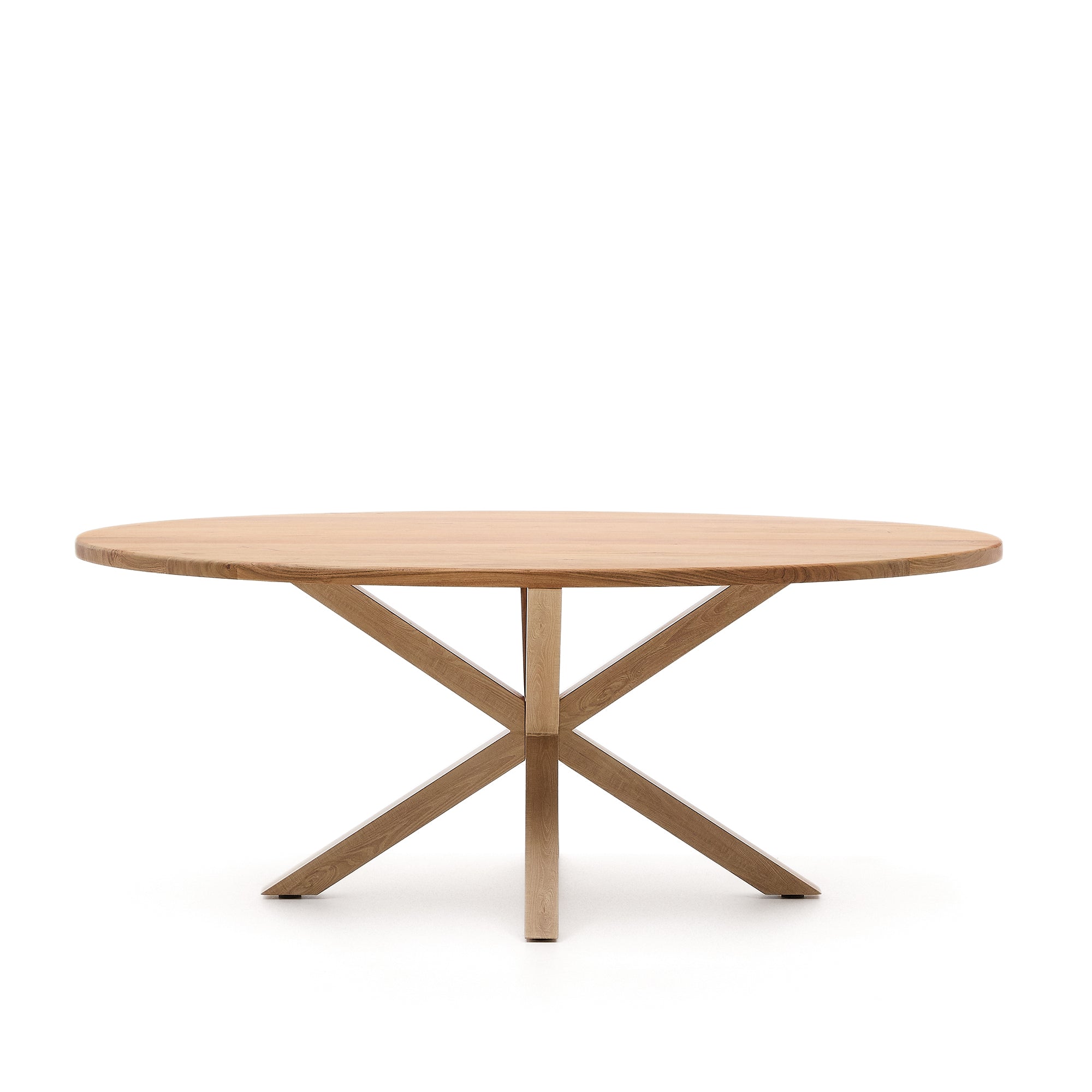 Argo oval table in solid acacia wood and wood-effect steel legs Ø 200 100 cm - Product Image